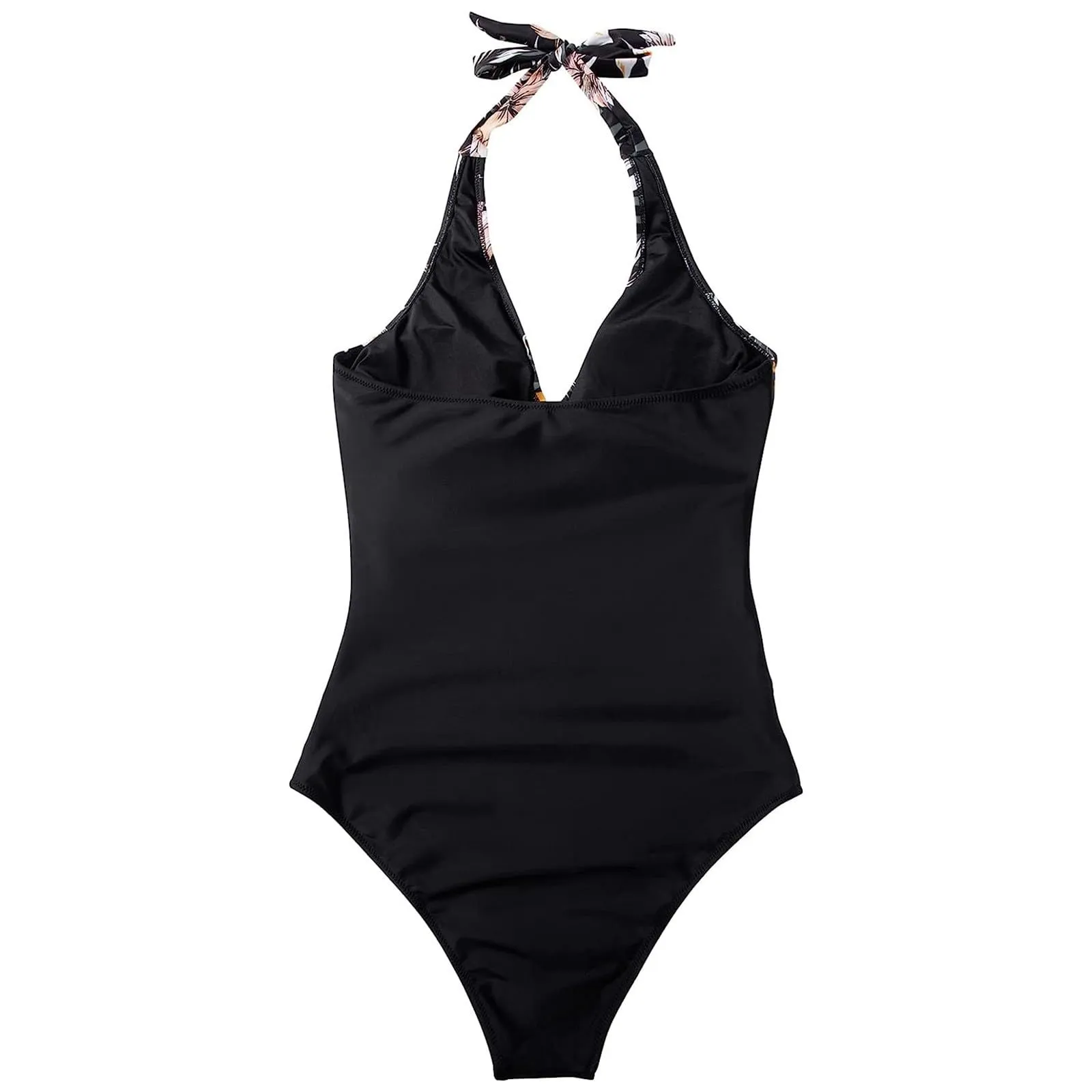 Costume Intero Donna Push Up Contenitivo Scollo a V Stampe Retrò Floreale - immagine 5
