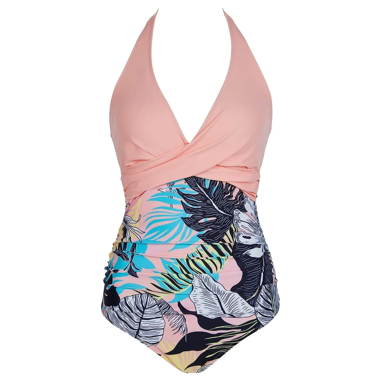 Generico Costume Intero Donna Push Up Modellante con Scollo a V e Stampe Retrò - immagine 6