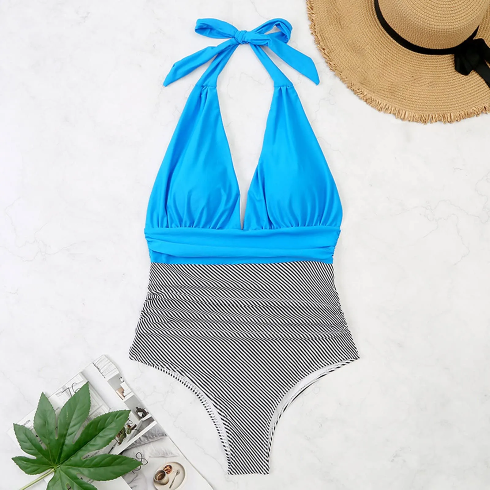 Costume Intero Donna Push Up Contenitivo con Scollo a V e Spalline Regolabili - immagine 5