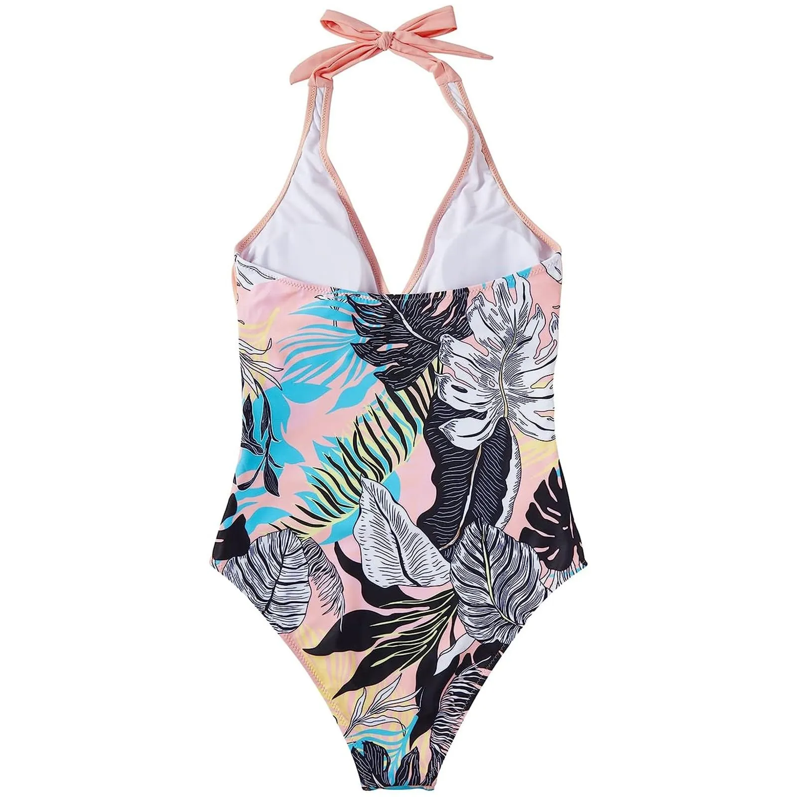 Costume Intero Donna Push Up Modellante con Scollo a V e Spalline Regolabili, Stampe Retrò - immagine 5