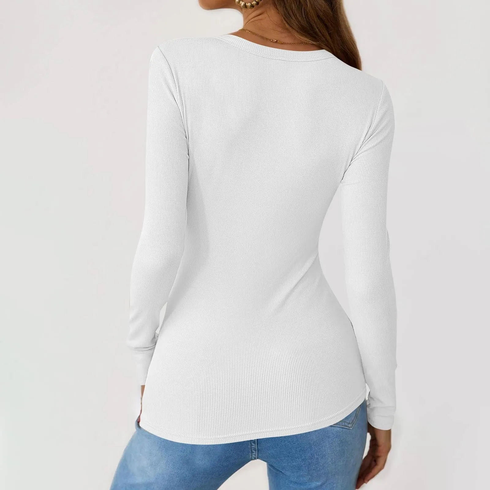 MOKBAY Maglia Termica Donna Curvy Manica Lunga Slim Fit Tinta Unita XL - immagine 5