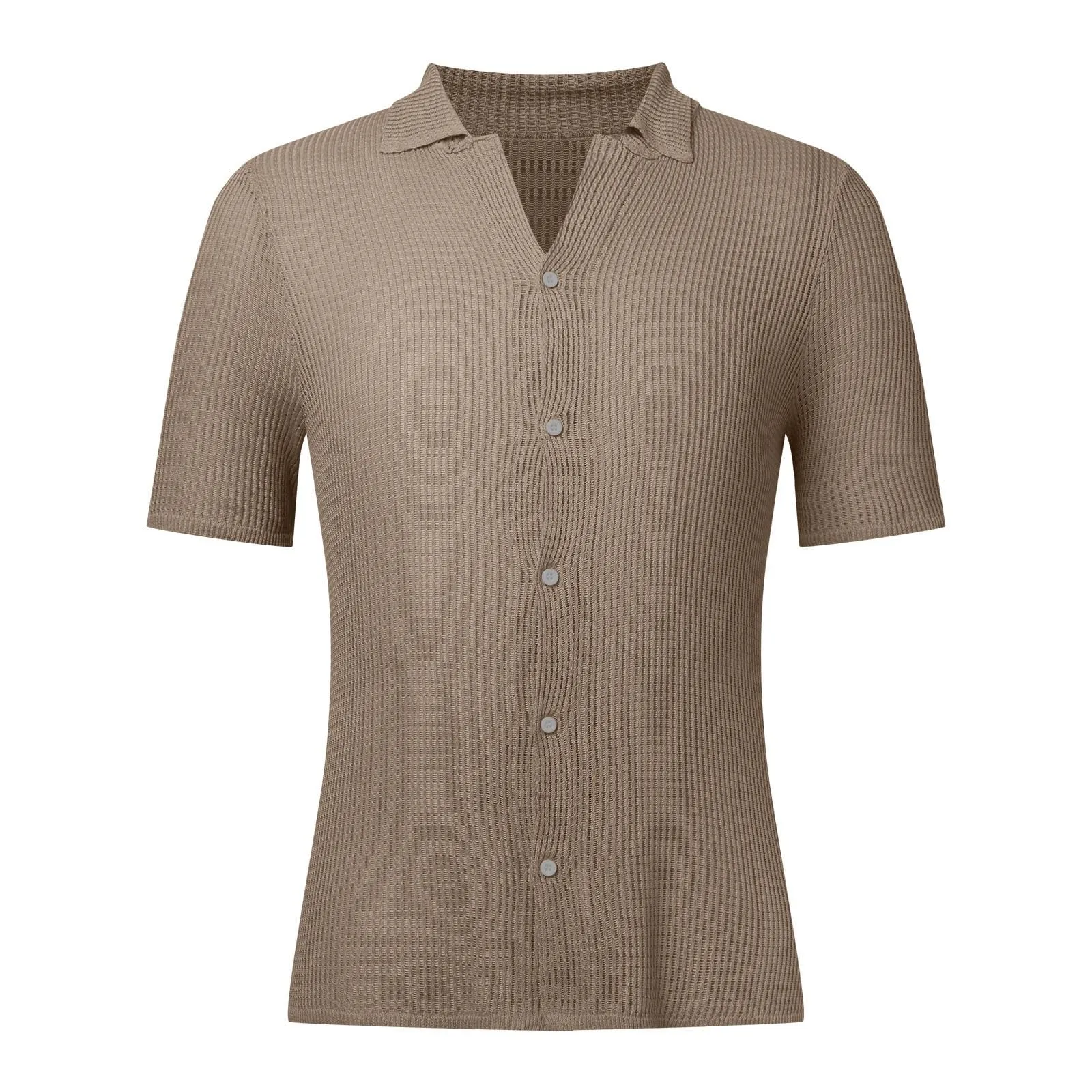 Generico Camicia Uomo Manica Corta Scollo a V Taglia S - immagine 3