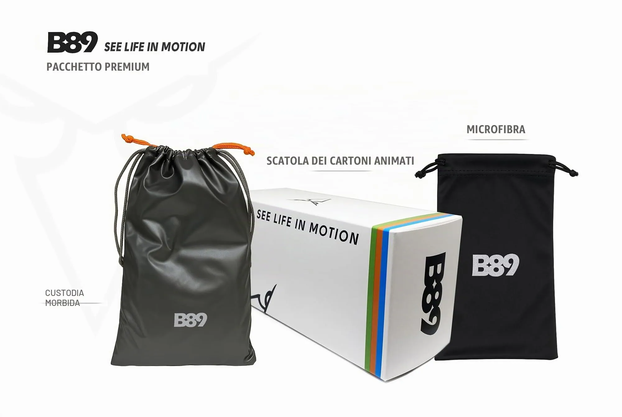 B89 Occhiali Sportivi TR90 mod. BO - Nero Opaco/Rosso Opaco - Lente Specchiata Rossa - immagine 6