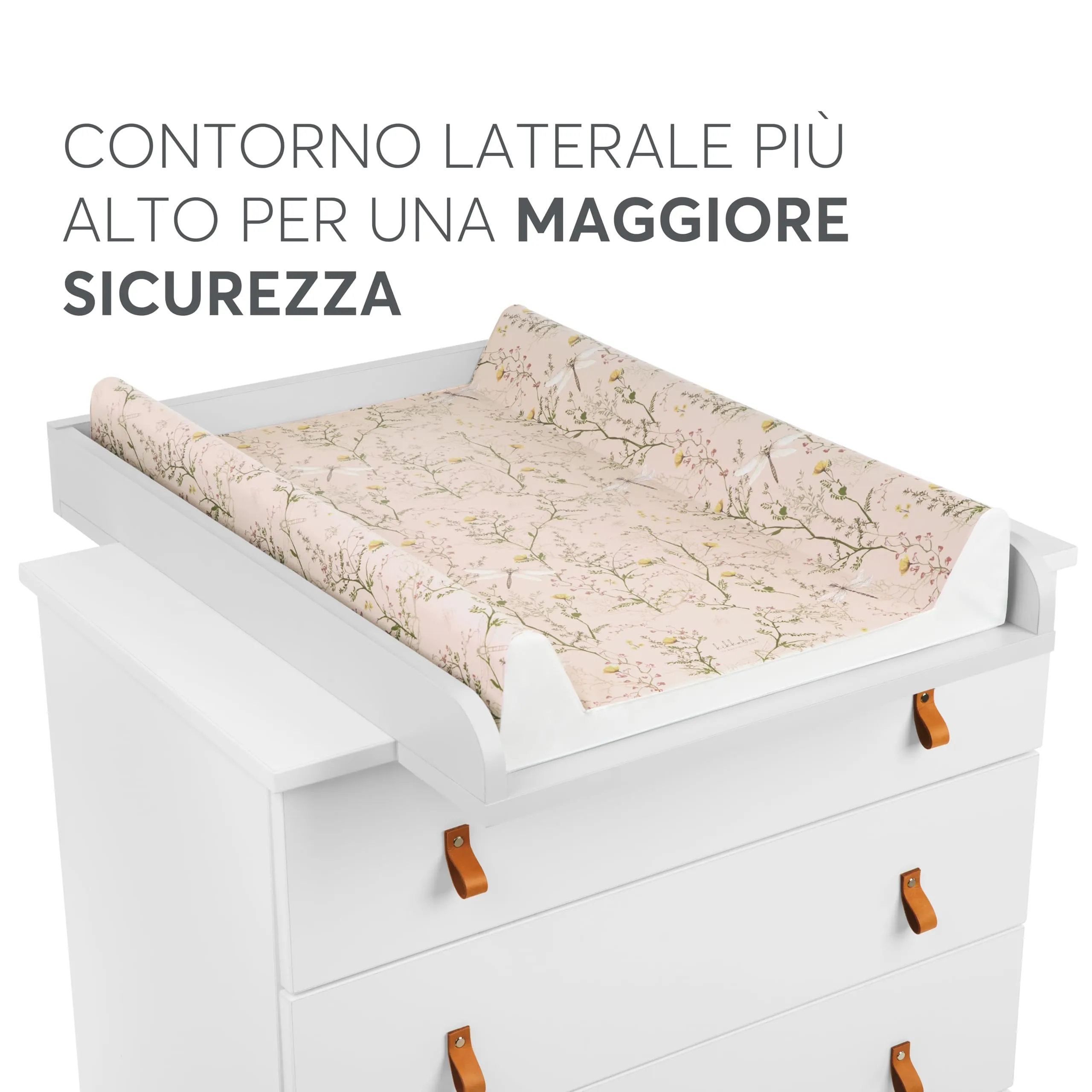KikkaBoo Fasciatoio Portatile Neonato Secret Garden, 80x50 cm, Beige - immagine 2