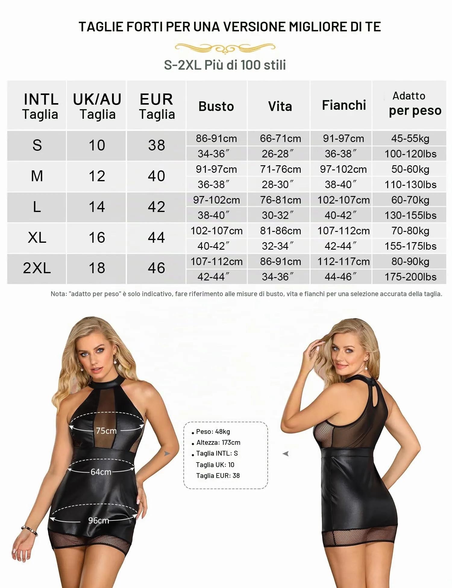 sunshinelady Bodycon Dress in PU Leather Wet Look, Sleeveless, Black, S - immagine 6