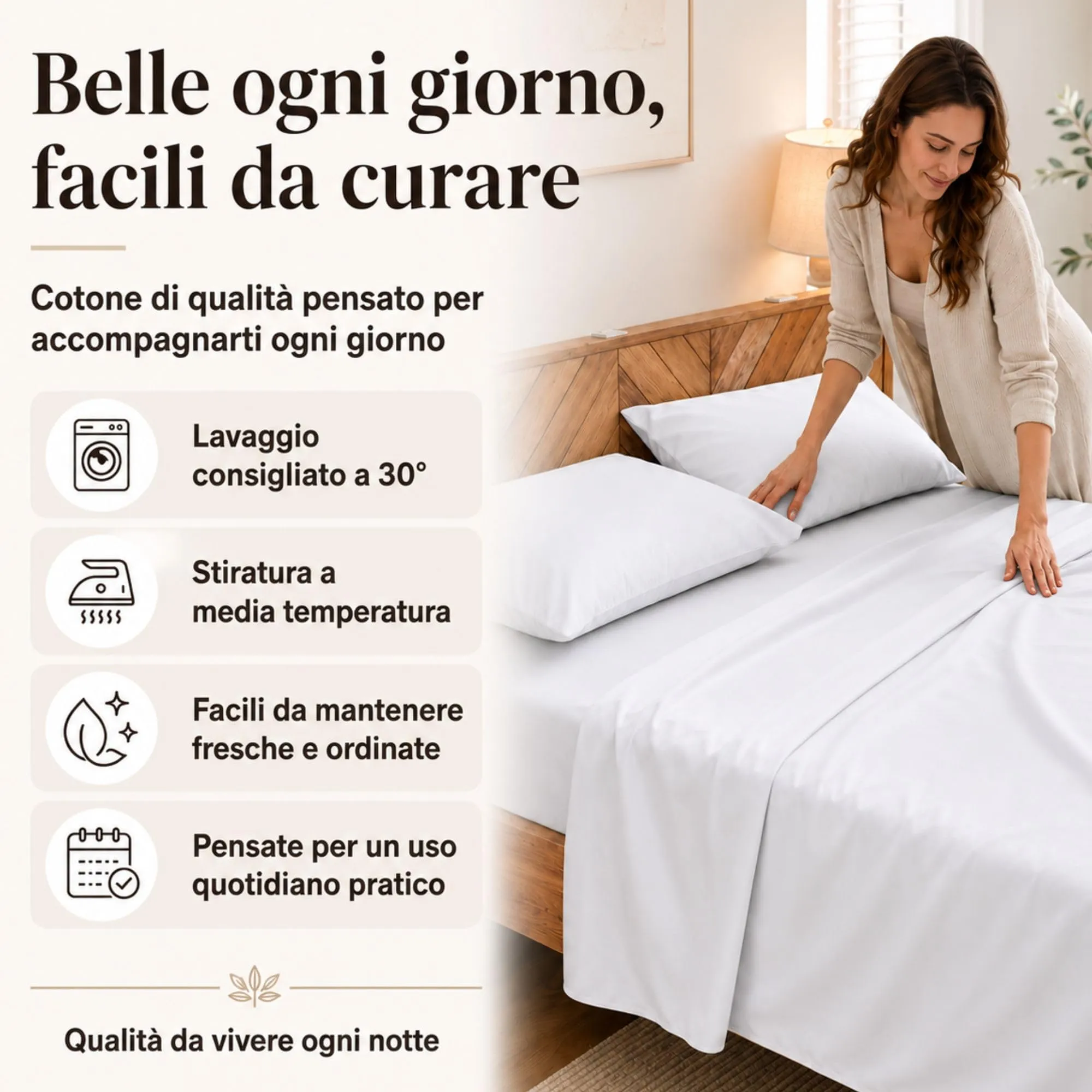 Narciso Completo Letto Una Piazza e Mezza 100% Cotone, Grigio Chiaro - Include Lenzuolo Sotto con Angoli 130x200, Lenzuolo Sopra 190x290 e Federa 50x80cm - immagine 4