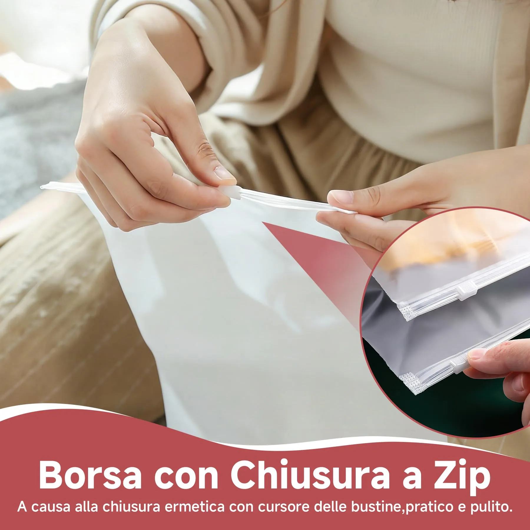 Engelblick DE Sacchetti per Vestiti con Zip 30x40cm, 25 Pezzi, Borse da Viaggio in Plastica Smerigliata, Organizer Riutilizzabili per Indumenti e Scarpe - immagine 4