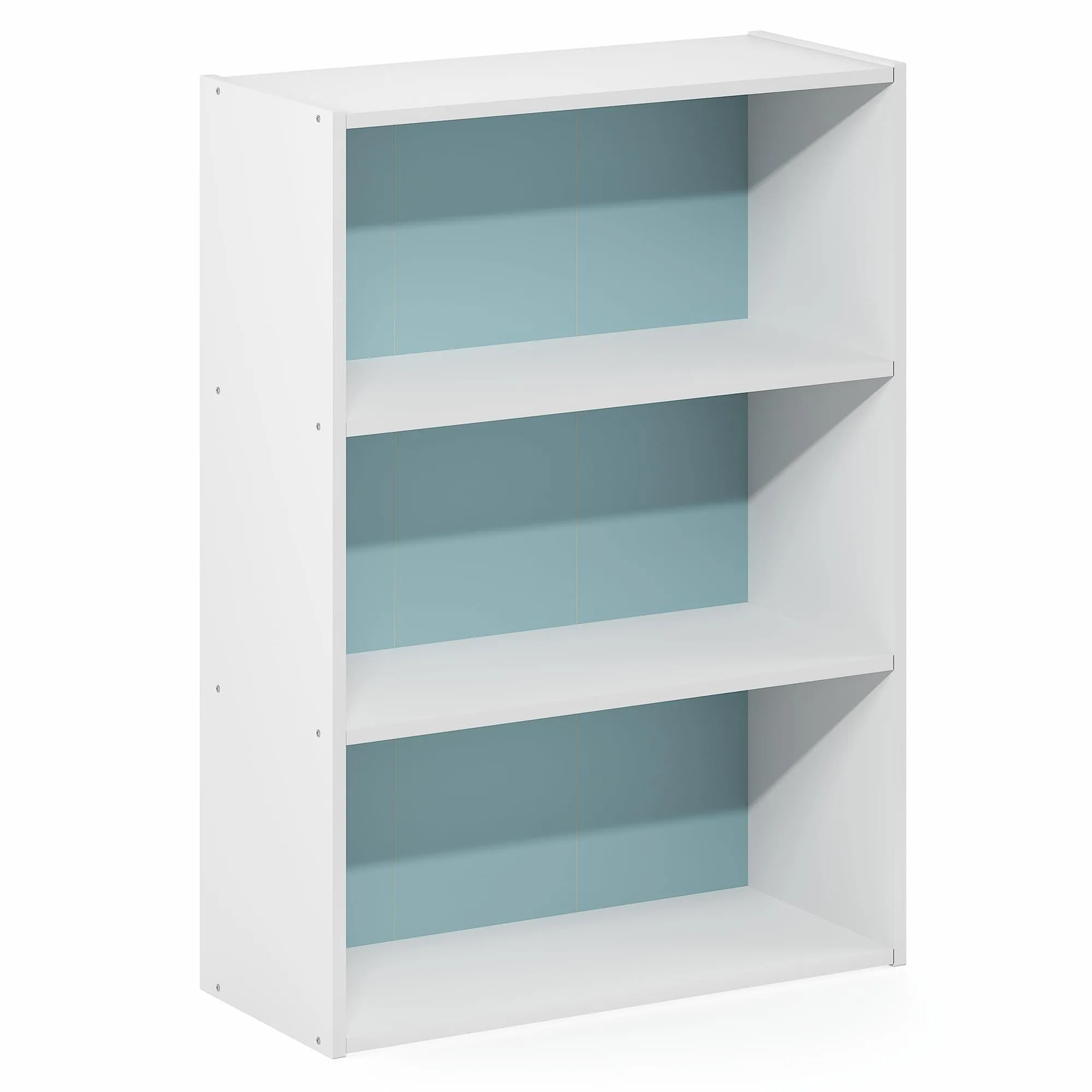 Furinno Pasir Libreria a 3 ripiani, Bianco/Blu Pastello - immagine 7