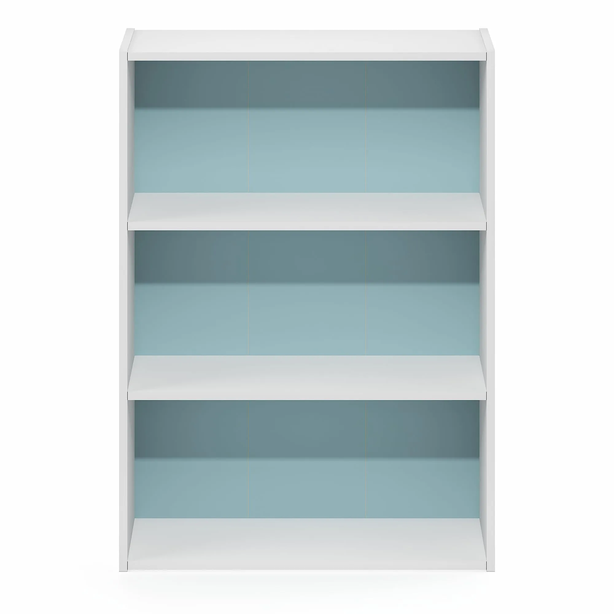 Furinno Pasir Libreria a 3 ripiani, Bianco/Blu Pastello - immagine 8