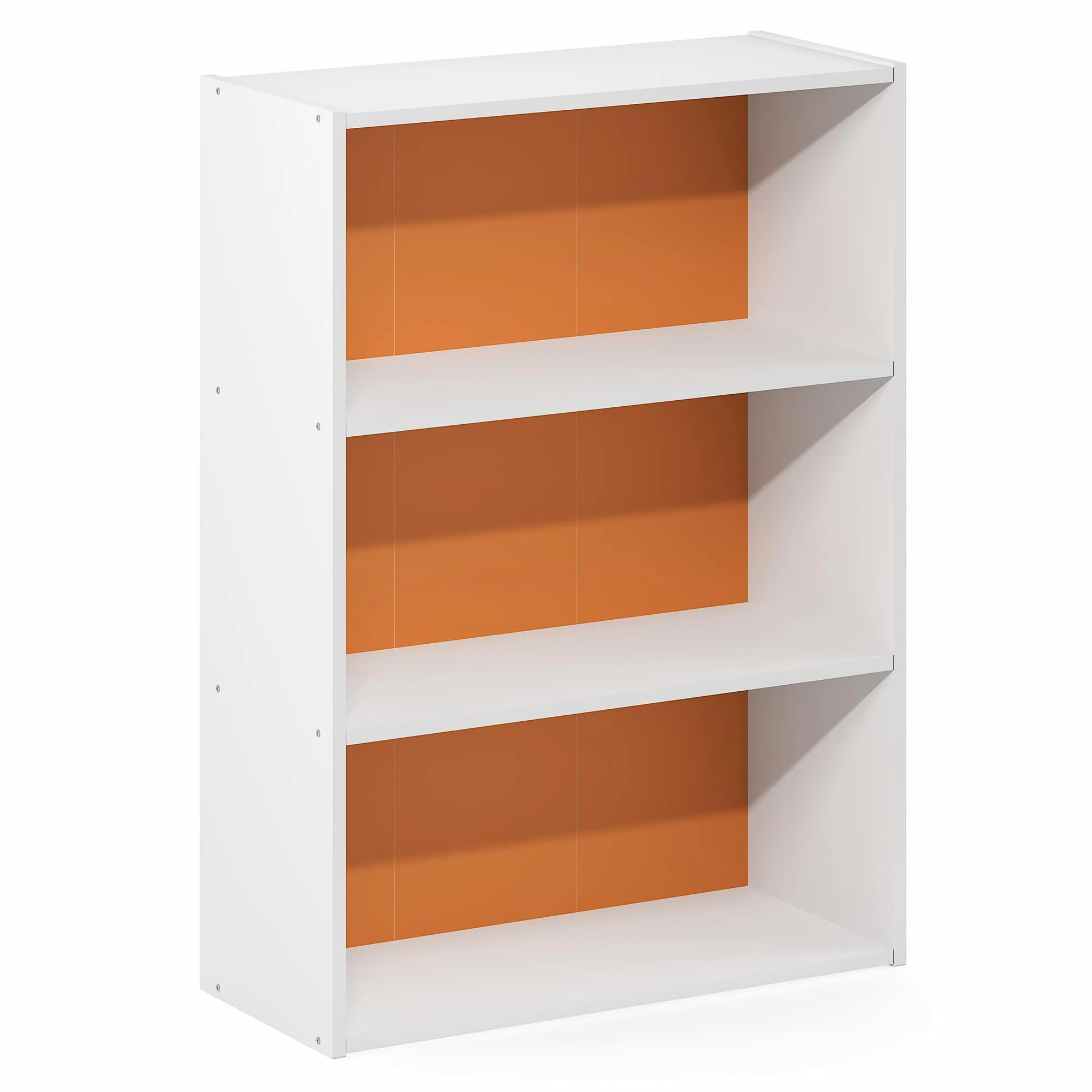 Furinno Pasir Libreria a 3 ripiani, Bianco/Arancione - immagine 7