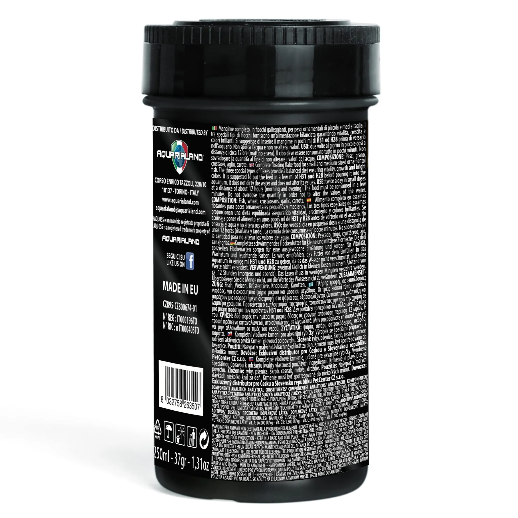 Haquoss Baseflake Mangime in Scaglie per Pesci Tropicali, 38 g - immagine 2