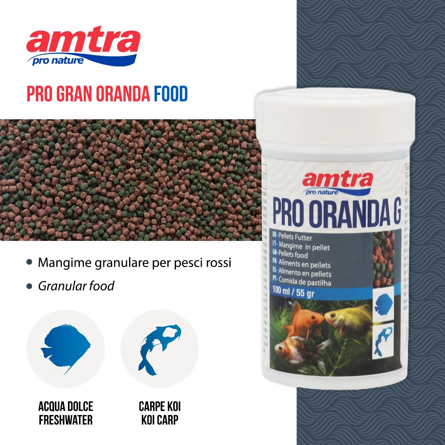 Amtra Pro Oranda Gran 100 ml - Mangime completo in granuli per pesci rossi e orifiamma - immagine 3