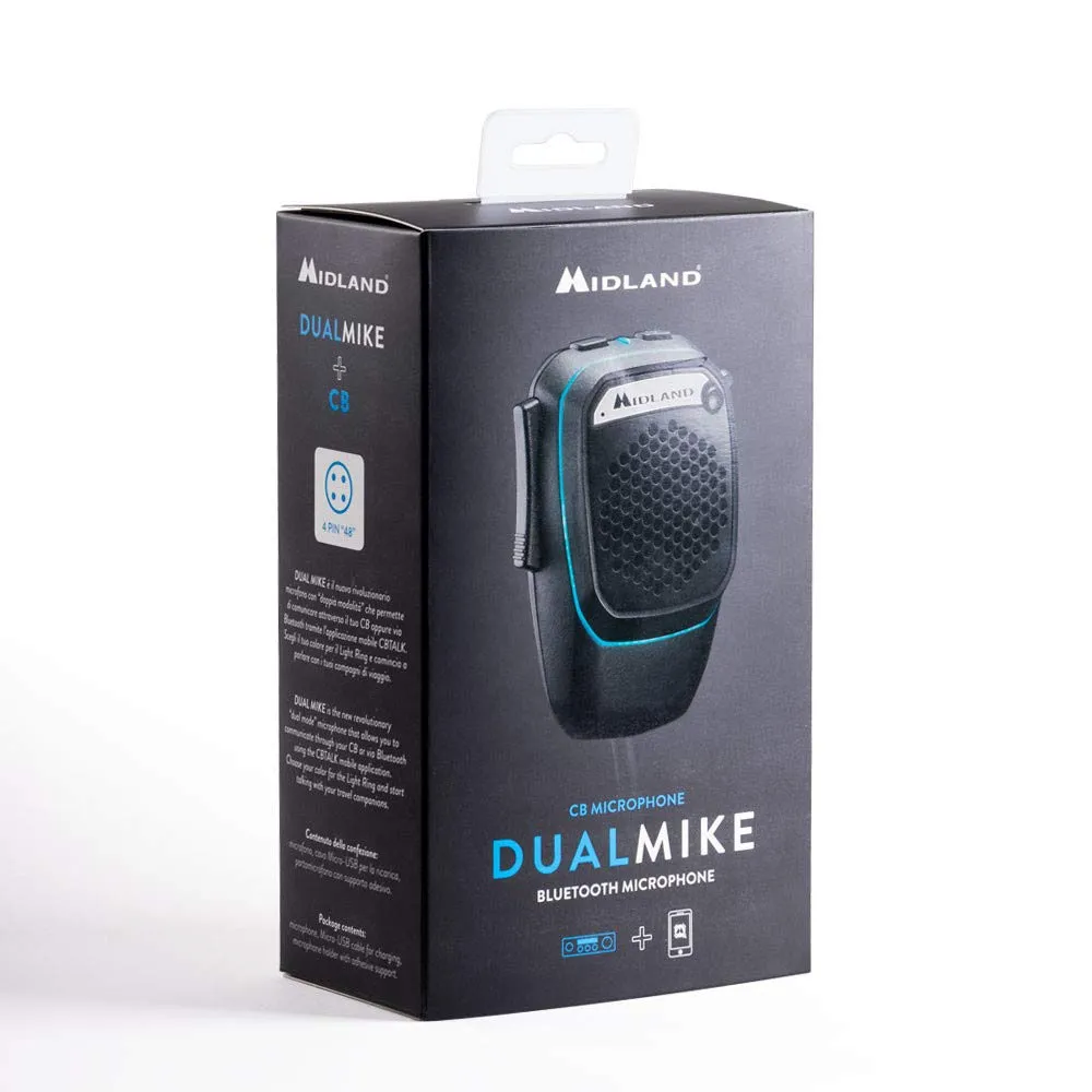 Midland Dual Mike Microfono CB Digitale Bluetooth 6 Pin con PTT Analogico, Speaker e DSP - immagine 5