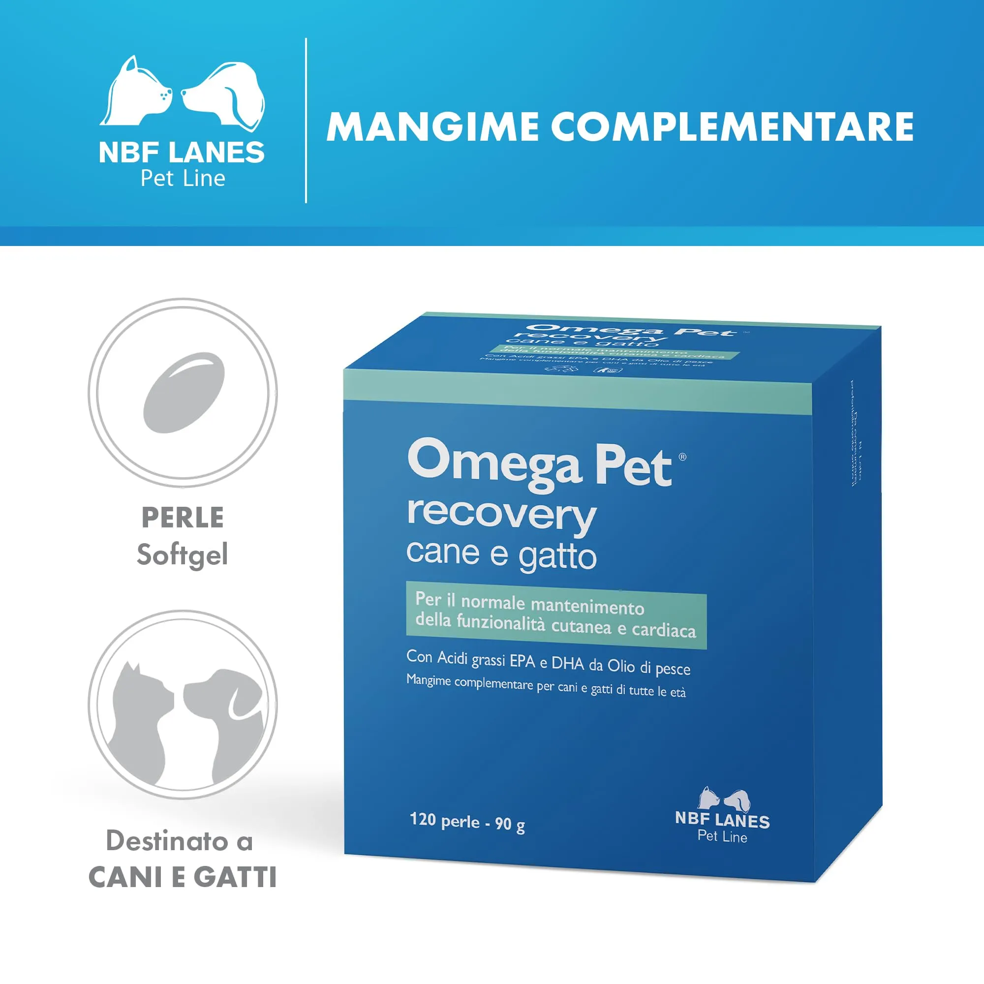NBF Lanes Omega Pet per Cani e Gatti, 120 Perle - immagine 2