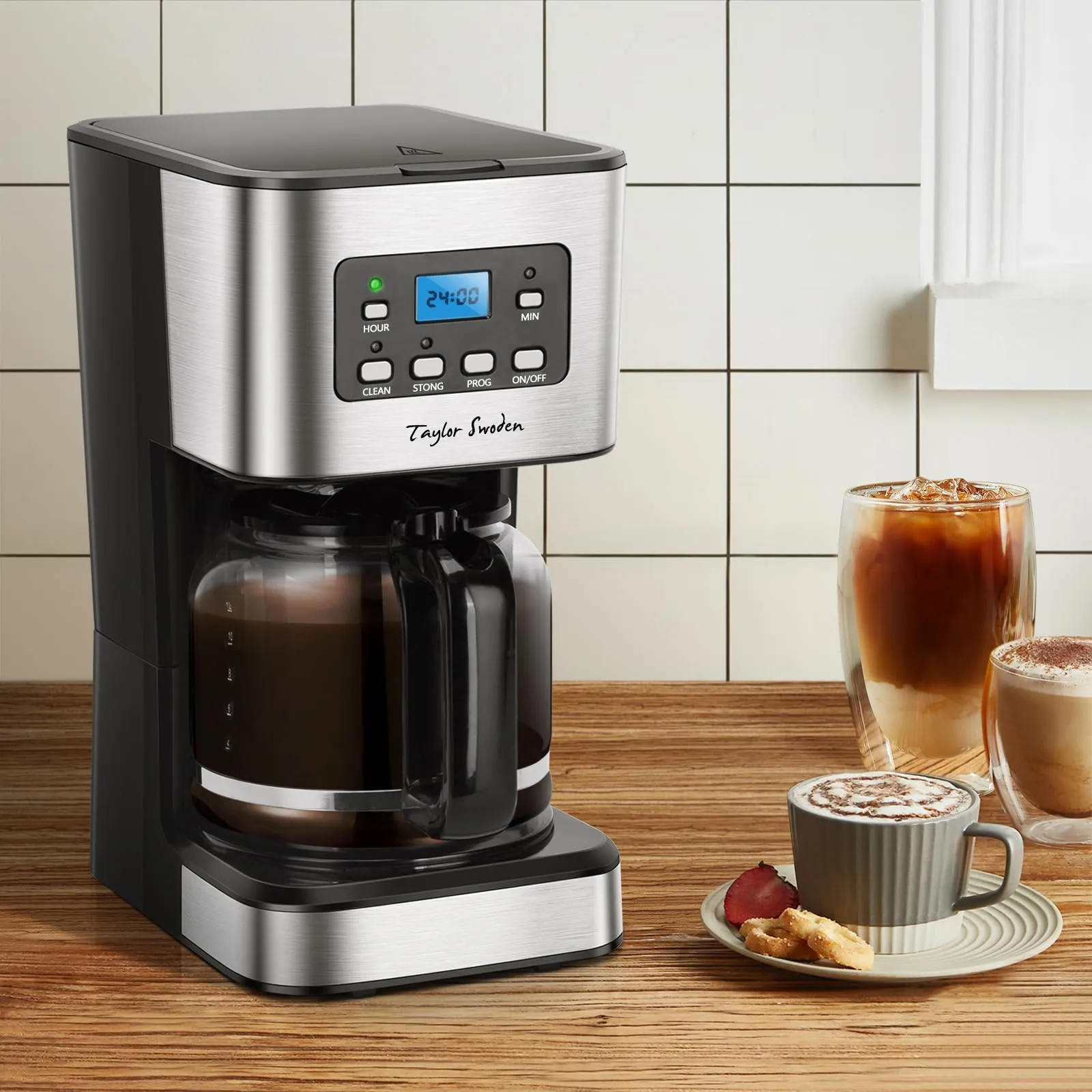 Taylor Swoden Darcy Macchina da caffè Americano 950W, 12 tazze, 1.5L, filtro riutilizzabile, timer e sistema antigoccia - immagine 9