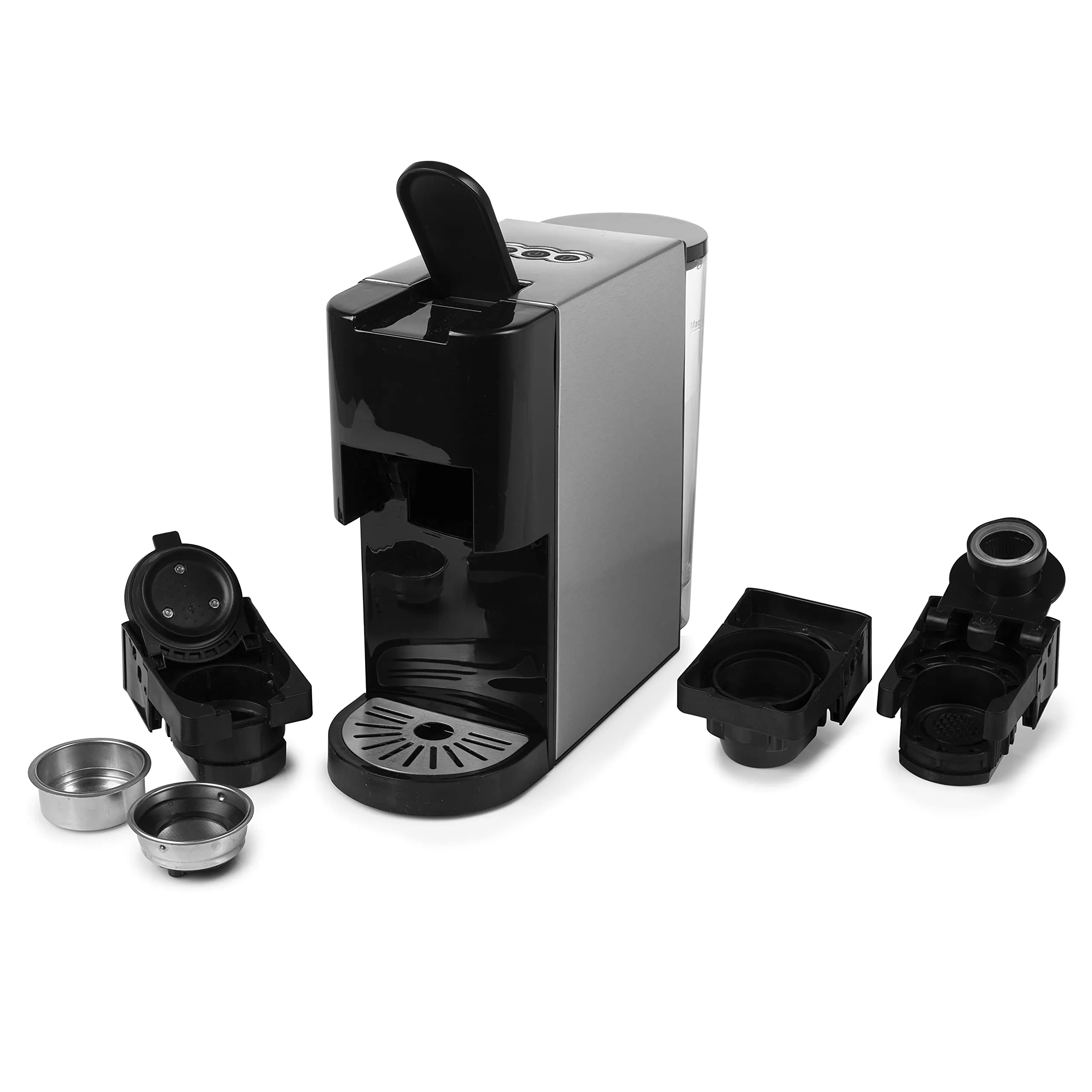 Princess 01.249450.01.001 Caffettiera Multifunzione 4 in 1, Compatibile con capsule Nespresso, Dolce Gusto, cialde ESE e caffè macinato, 19 bar, Nero e Argento, 800 ml - immagine 3