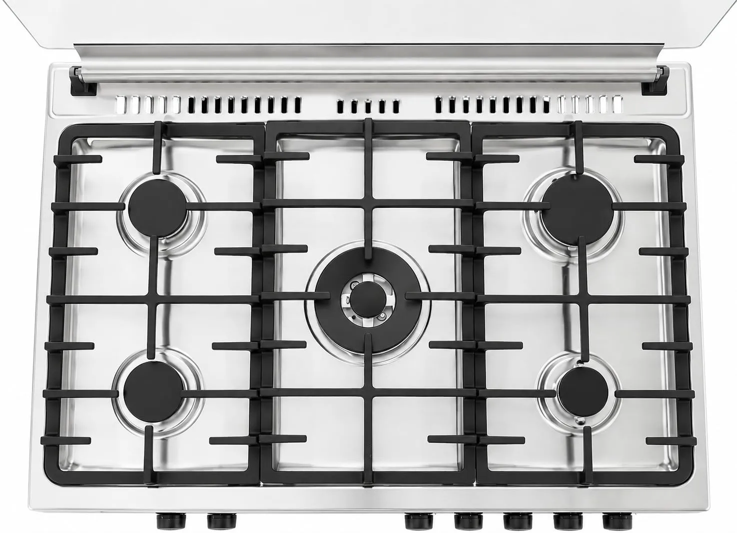 Lar.el Cucina a Gas 90x60 con Forno, 5 Fuochi Tripla Corona, Accensione Elettronica, Coperchio in Vetro, GPL o Metano CUC.L90GX - immagine 3