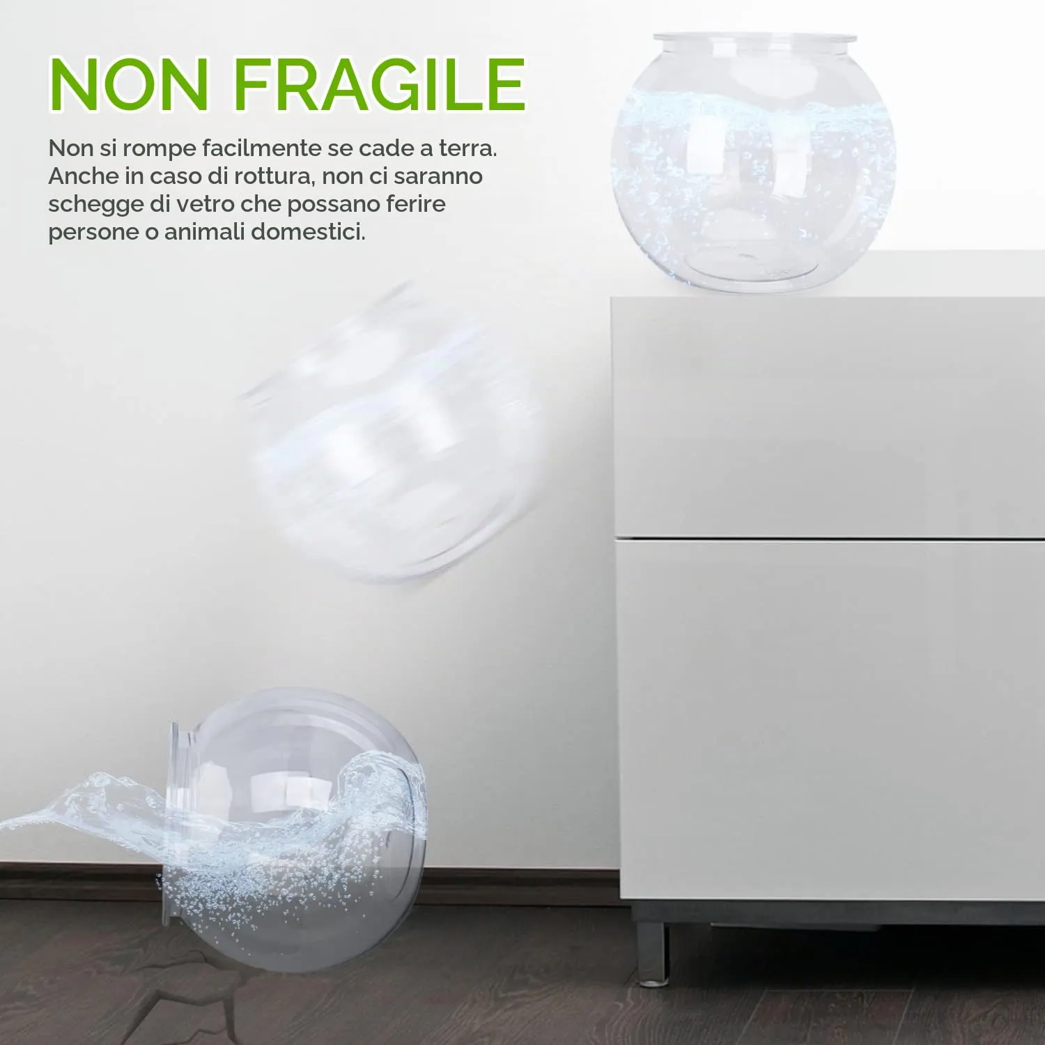 Nobleza Boccia Pesci 20cm in PVC a Forma di Sfera, Vaso Ciotola Acquario Decori - immagine 4