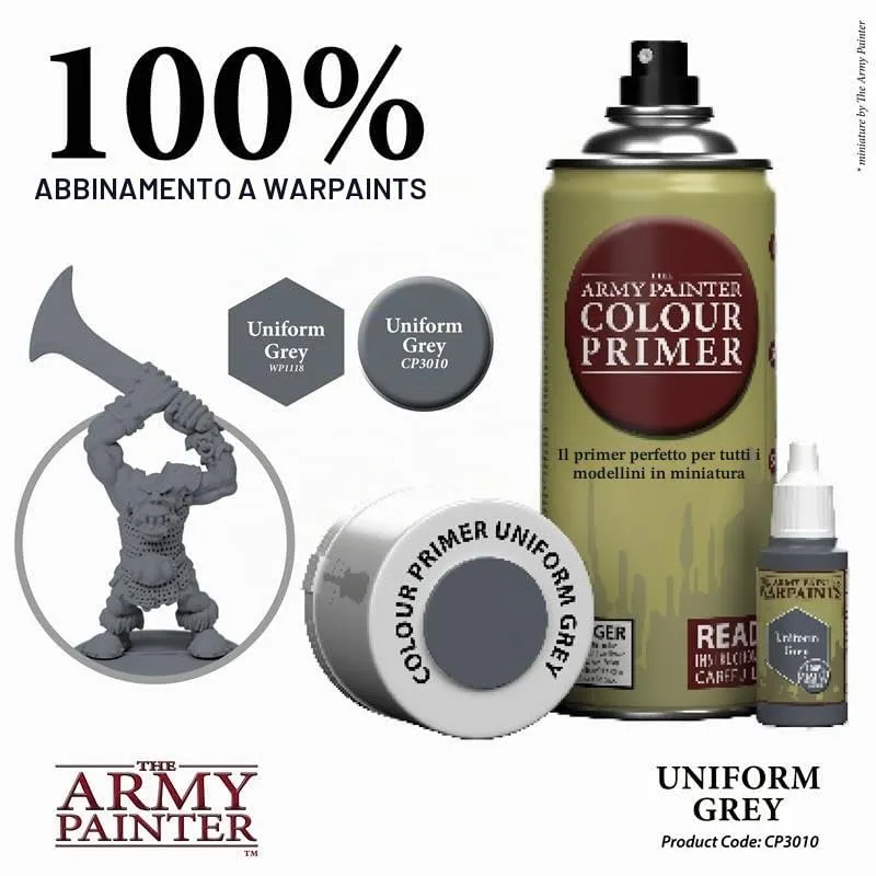 The Army Painter Colour Primer Uniform Grey, 400 ml Spray Acrylic - immagine 5