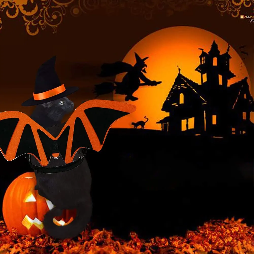 Butyeak Costume da Pipistrello per Cani e Gatti, Ali di Halloween per Animali Domestici, Taglia Piccola - immagine 5