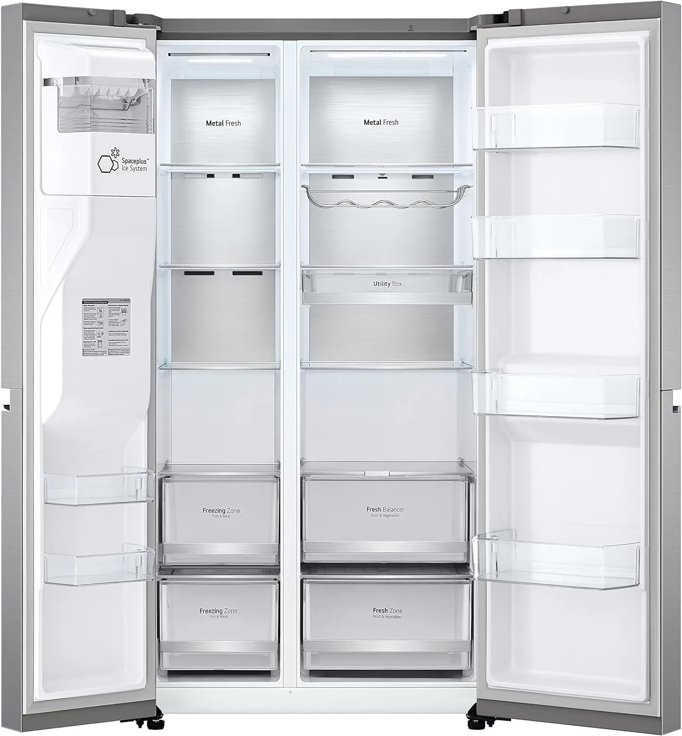 LG GSLV90PZAD Frigorifero Side-by-Side Americano Total No Frost, 635 l, Wi-Fi, Door & Linear Cooling, Dispenser Acqua e Ghiaccio, UVnano, Inox - immagine 3