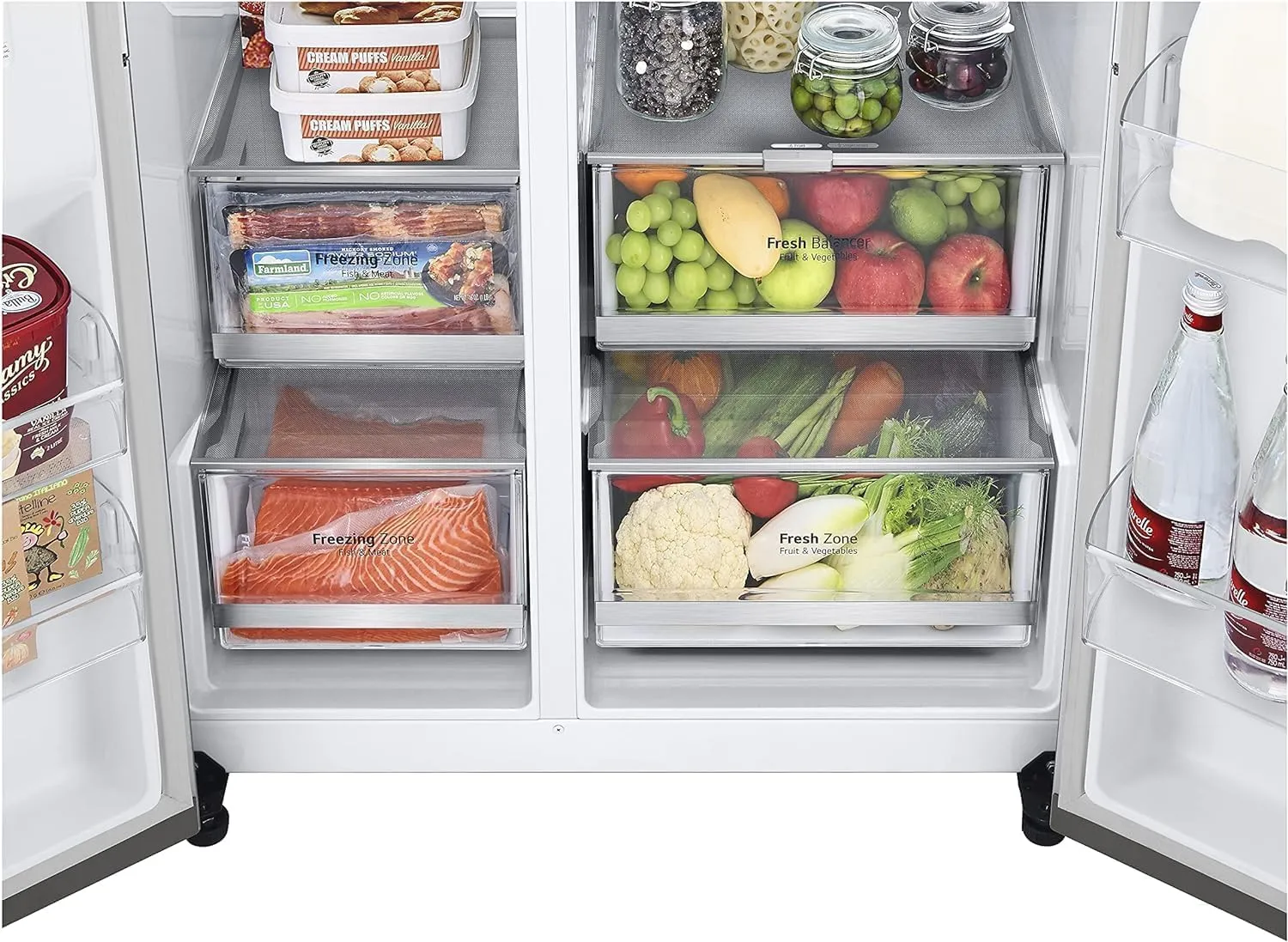 LG GSLV90PZAD Frigorifero Side-by-Side Americano Total No Frost, 635 l, Wi-Fi, Door & Linear Cooling, Dispenser Acqua e Ghiaccio, UVnano, Inox - immagine 6