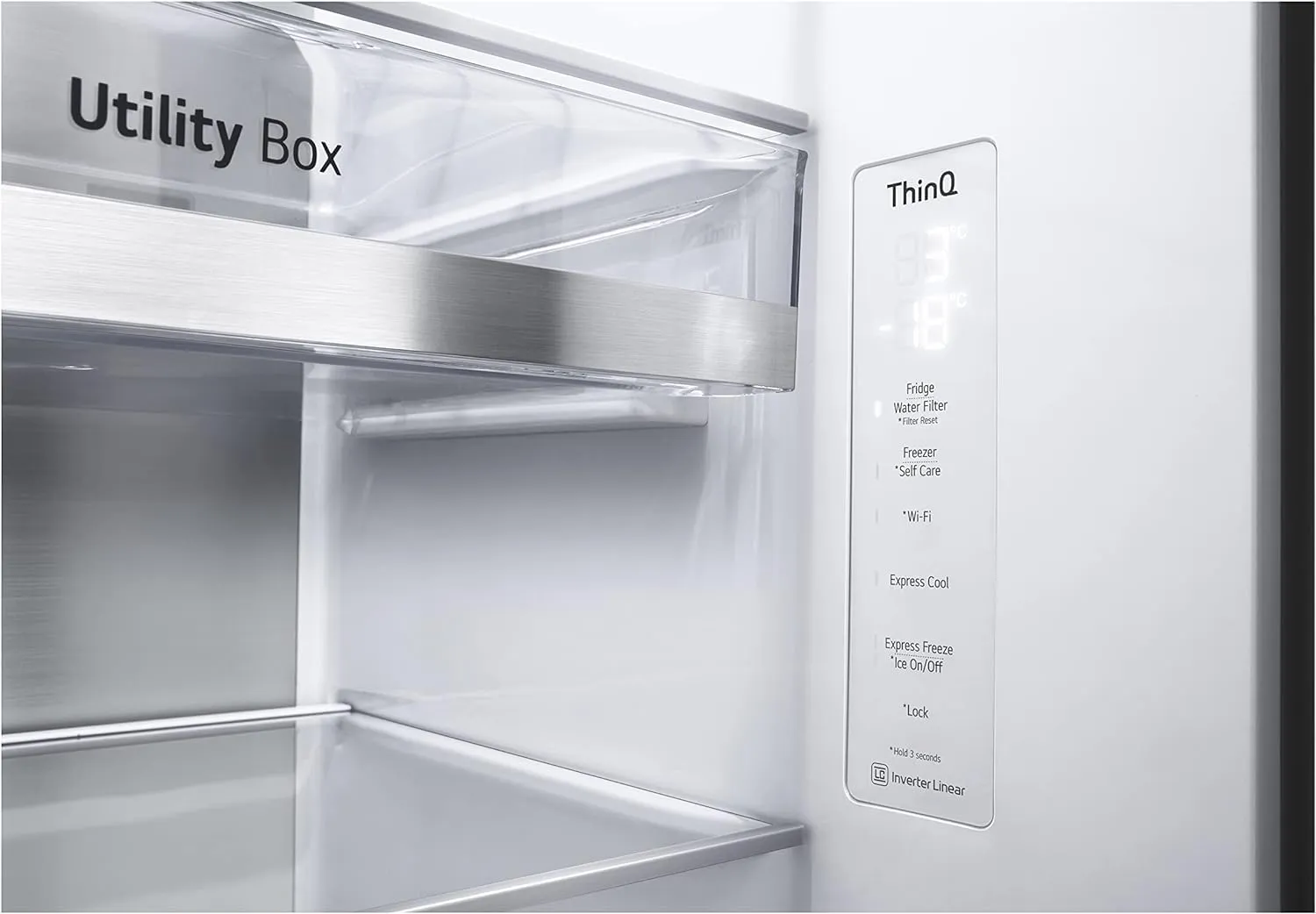 LG GSLV90PZAD Frigorifero Side-by-Side Americano Total No Frost, 635 l, Wi-Fi, Door & Linear Cooling, Dispenser Acqua e Ghiaccio, UVnano, Inox - immagine 7