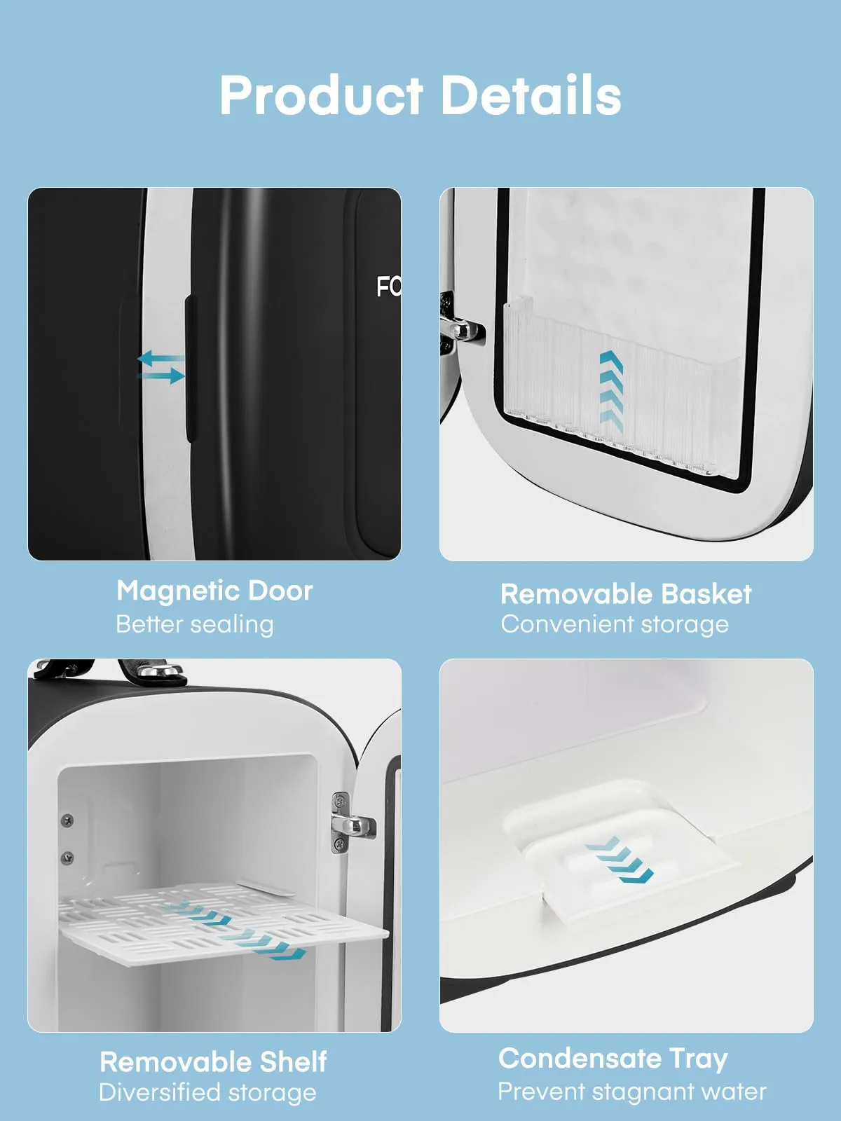FOHERE Mini Frigo 2 in 1, Frigorifero Portatile 5 Litri - immagine 4