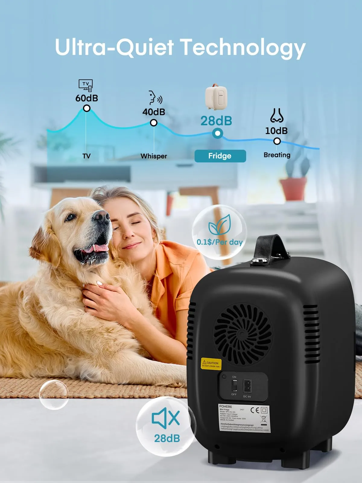 FOHERE Mini Frigo 2 in 1, Frigorifero Portatile 5 Litri - immagine 5