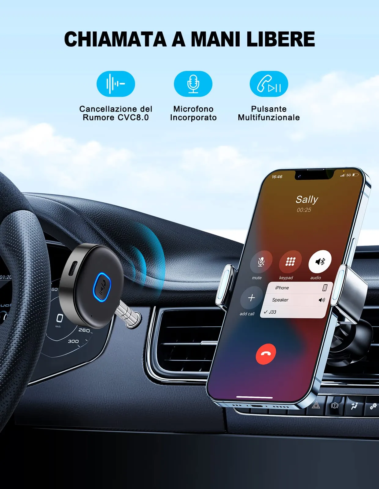 Mohard Ricevitore Bluetooth 5.3 Mini Aux Jack 3.5 mm Stereo - immagine 7