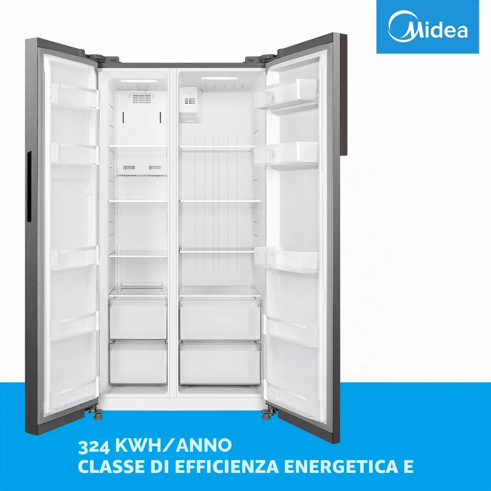 Midea Side by Side Refrigerator 548L Total No Frost MERS530FGE02 - immagine 5