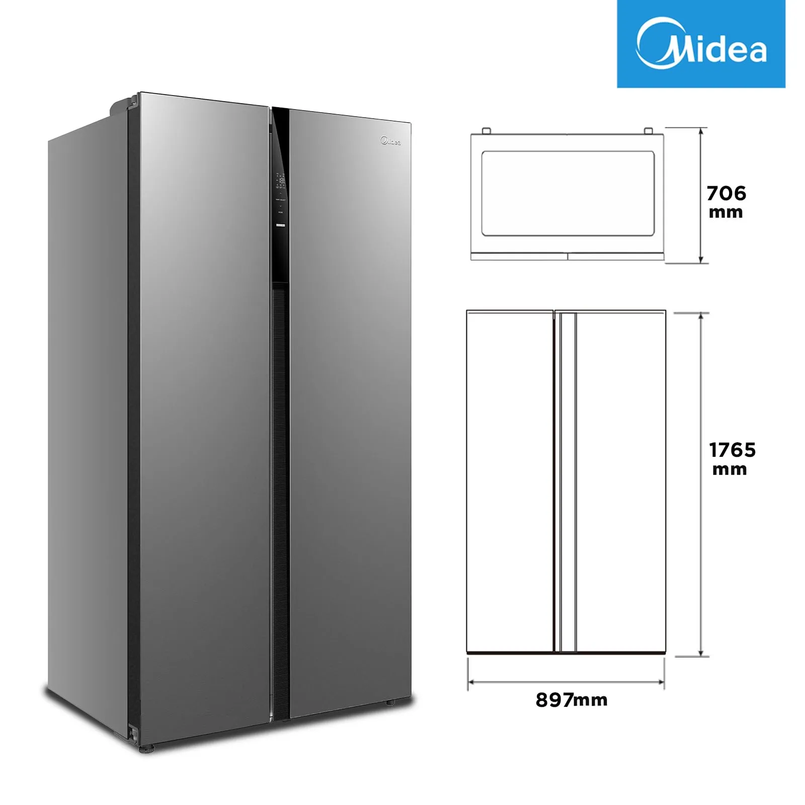 Midea Side by Side Refrigerator 548L Total No Frost MERS530FGE02 - immagine 6