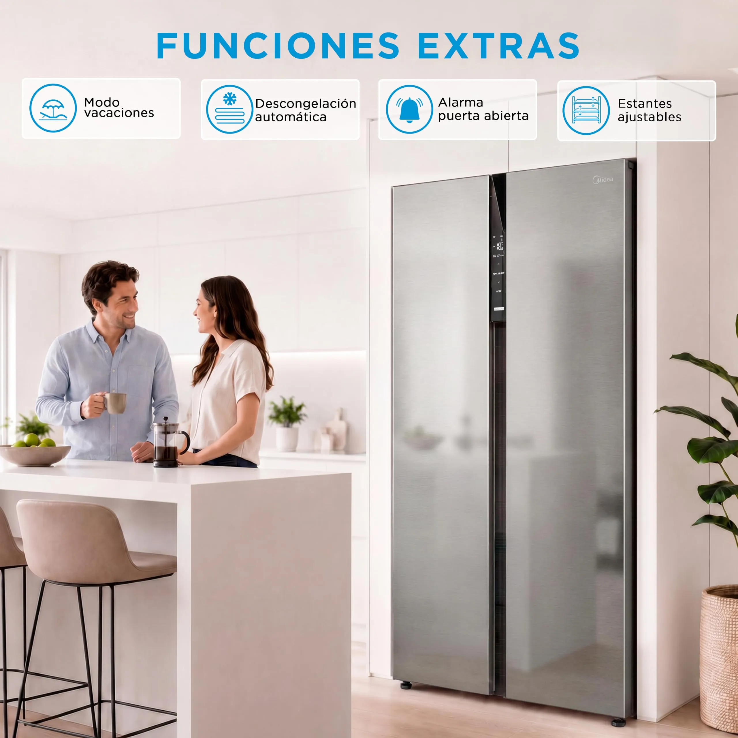 Midea Side by Side Refrigerator 548L Total No Frost MERS530FGE02 - immagine 8