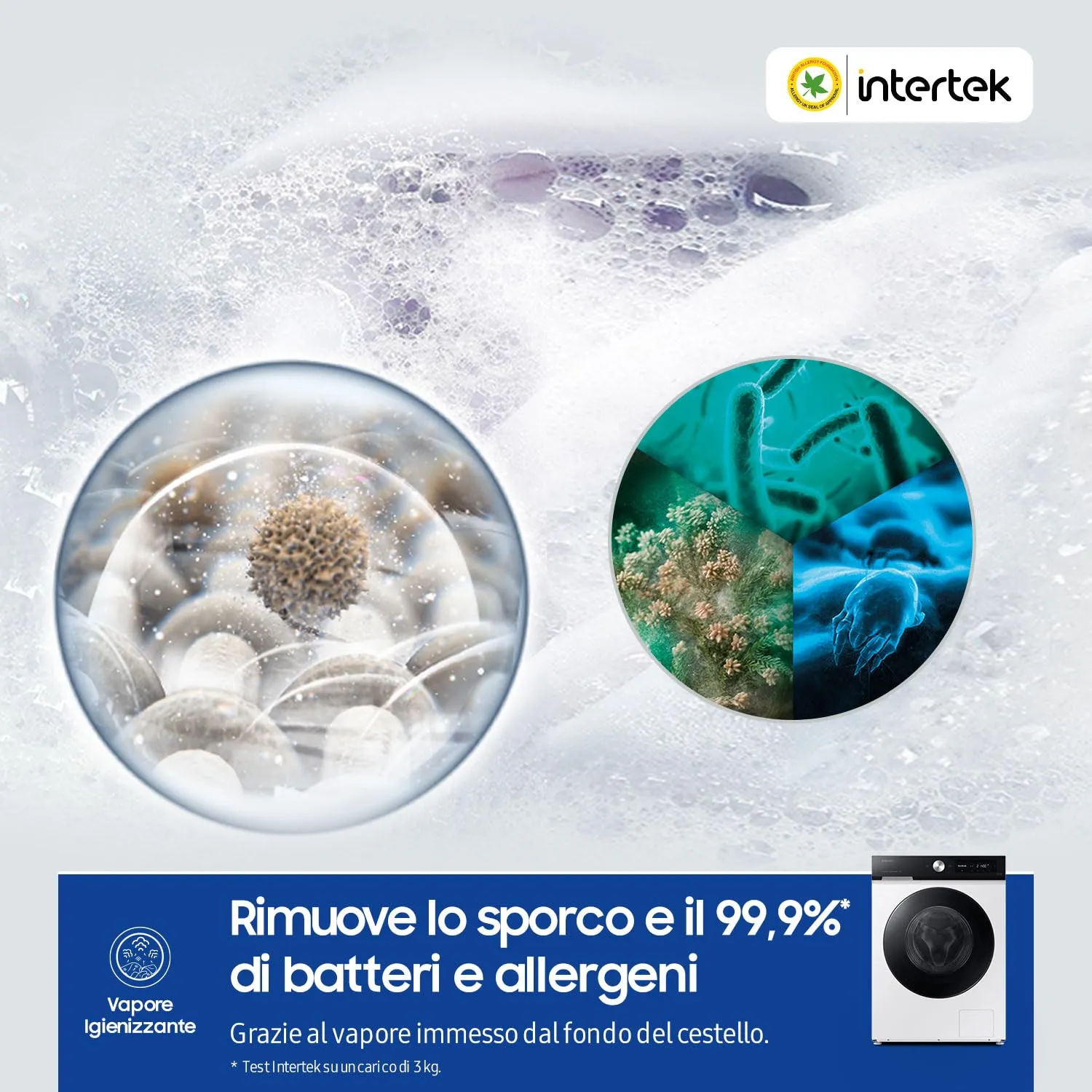 Samsung BESPOKE AI Lavatrice WW90DB7U94GE/U3, 9 kg, Bianco/Nero - immagine 8