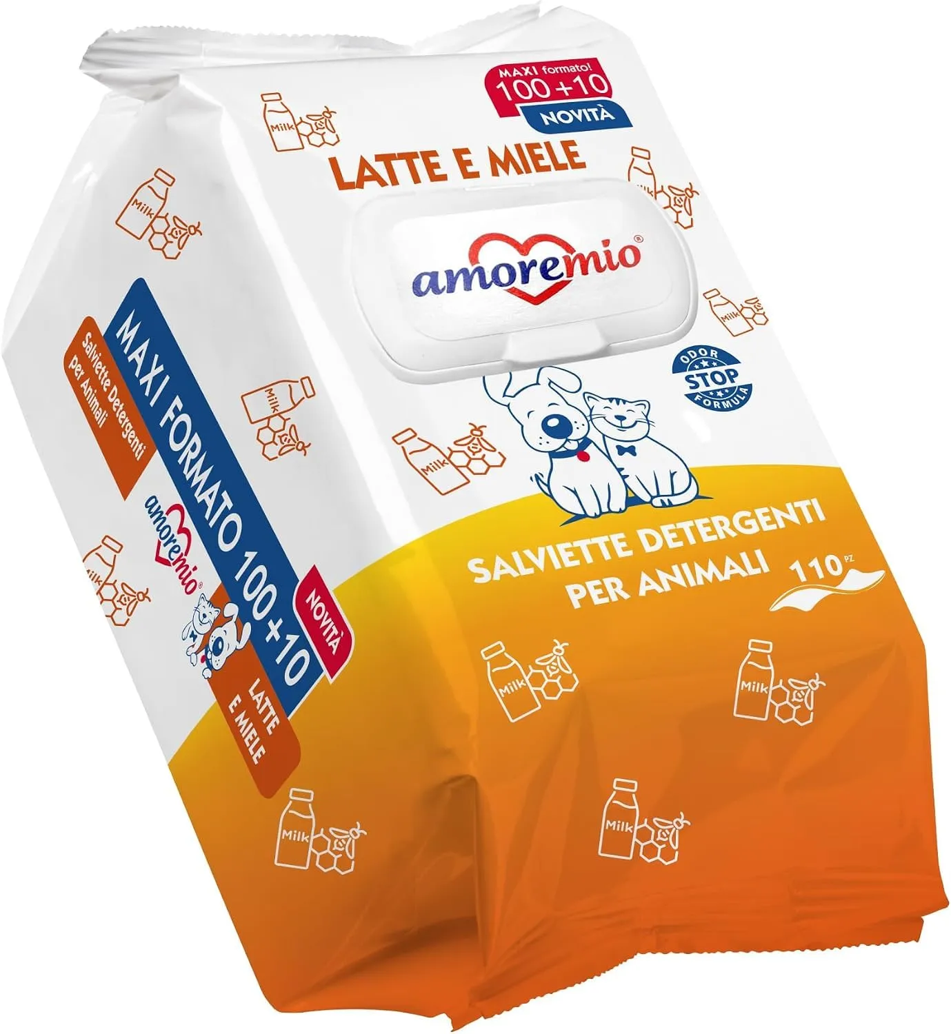 Amore Mio Salviette con Clorexidina Maxi Formato Extra Large per Cani e Gatti, 30x20 cm - 3 Confezioni da 110 Salviettine - immagine 1