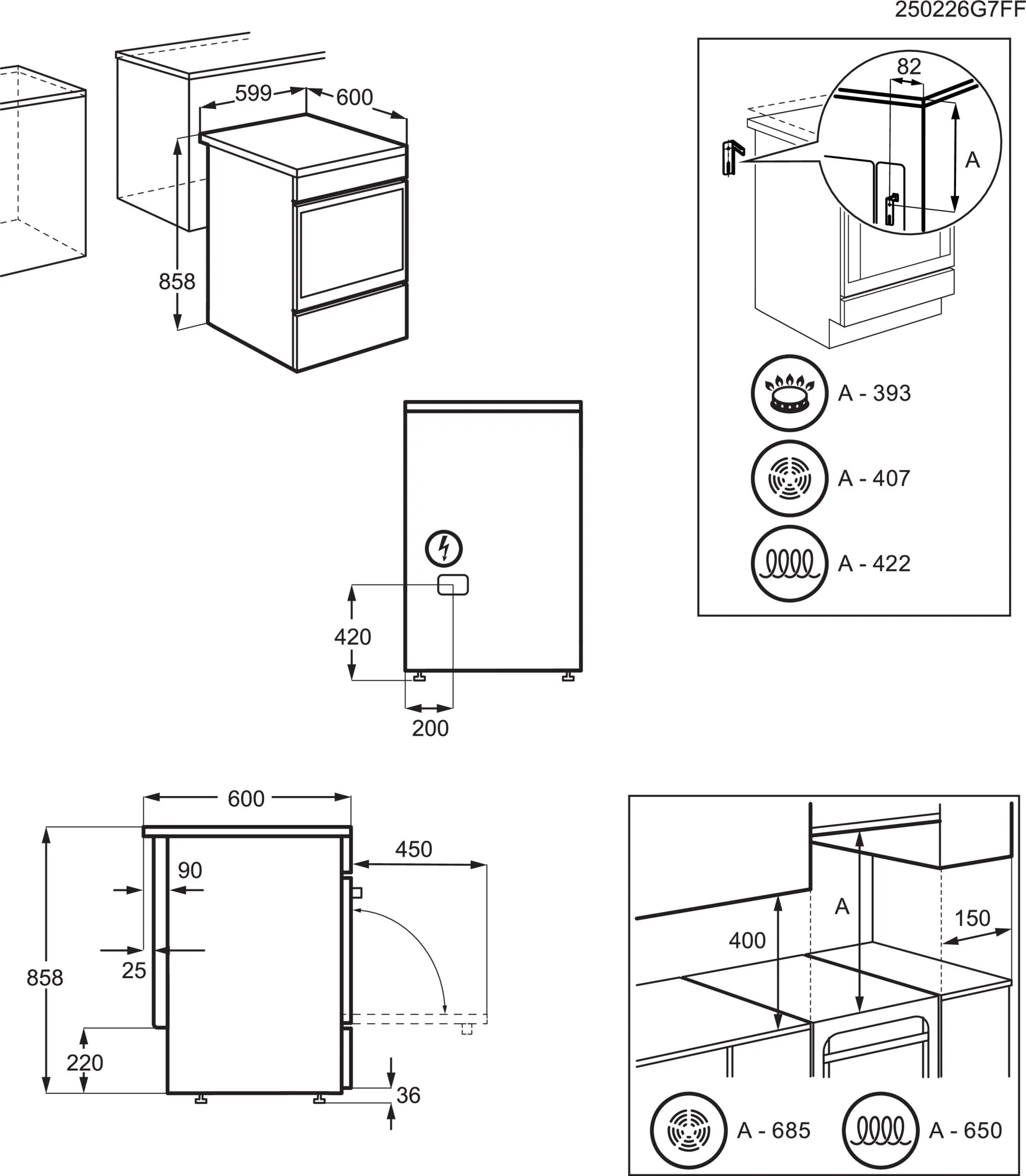 Electrolux LKR620066X Cucina elettrica con forno, 4 fuochi, 60x60 cm, Classe A - immagine 3