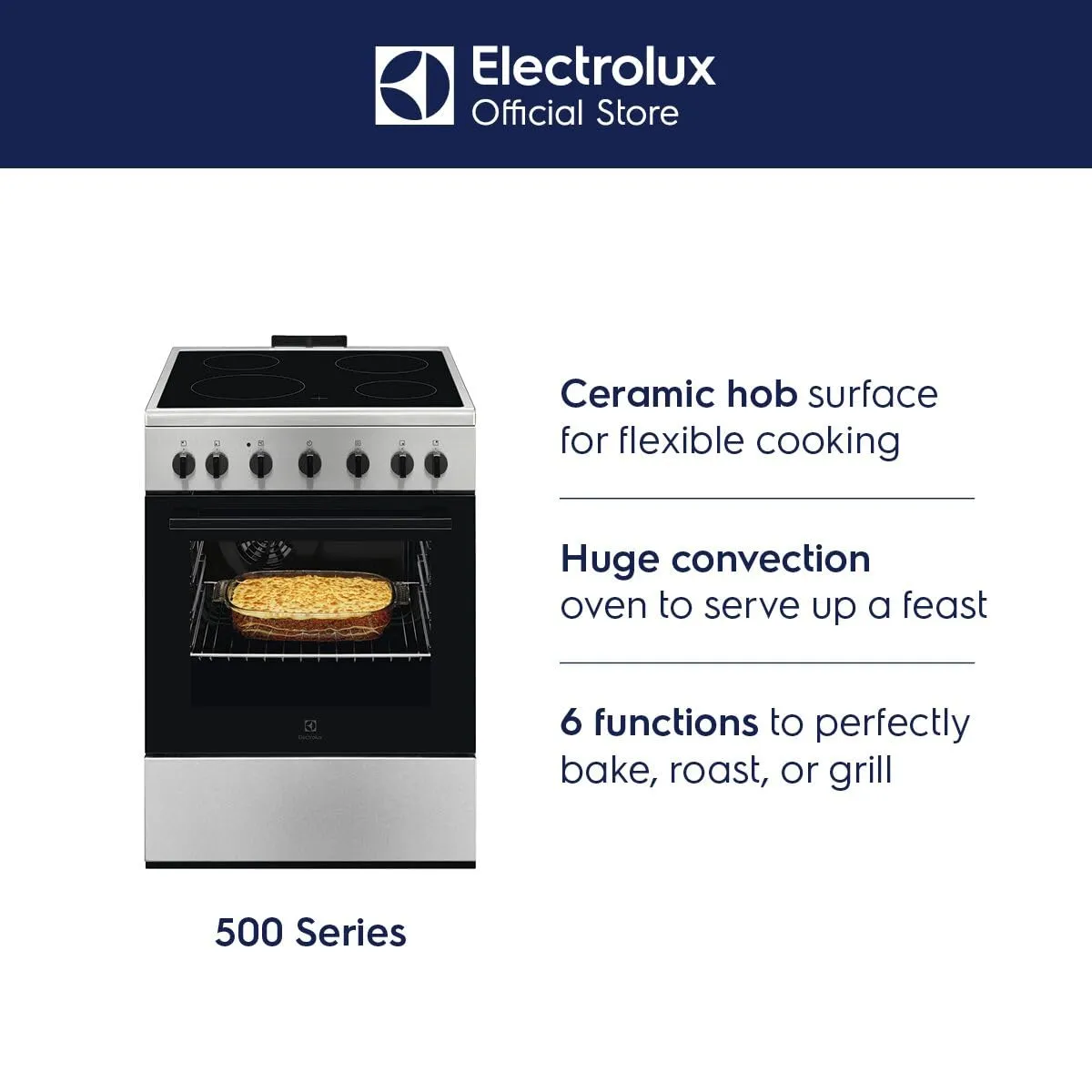 Electrolux LKR620066X Cucina elettrica con forno, 4 fuochi, 60x60 cm, Classe A - immagine 4