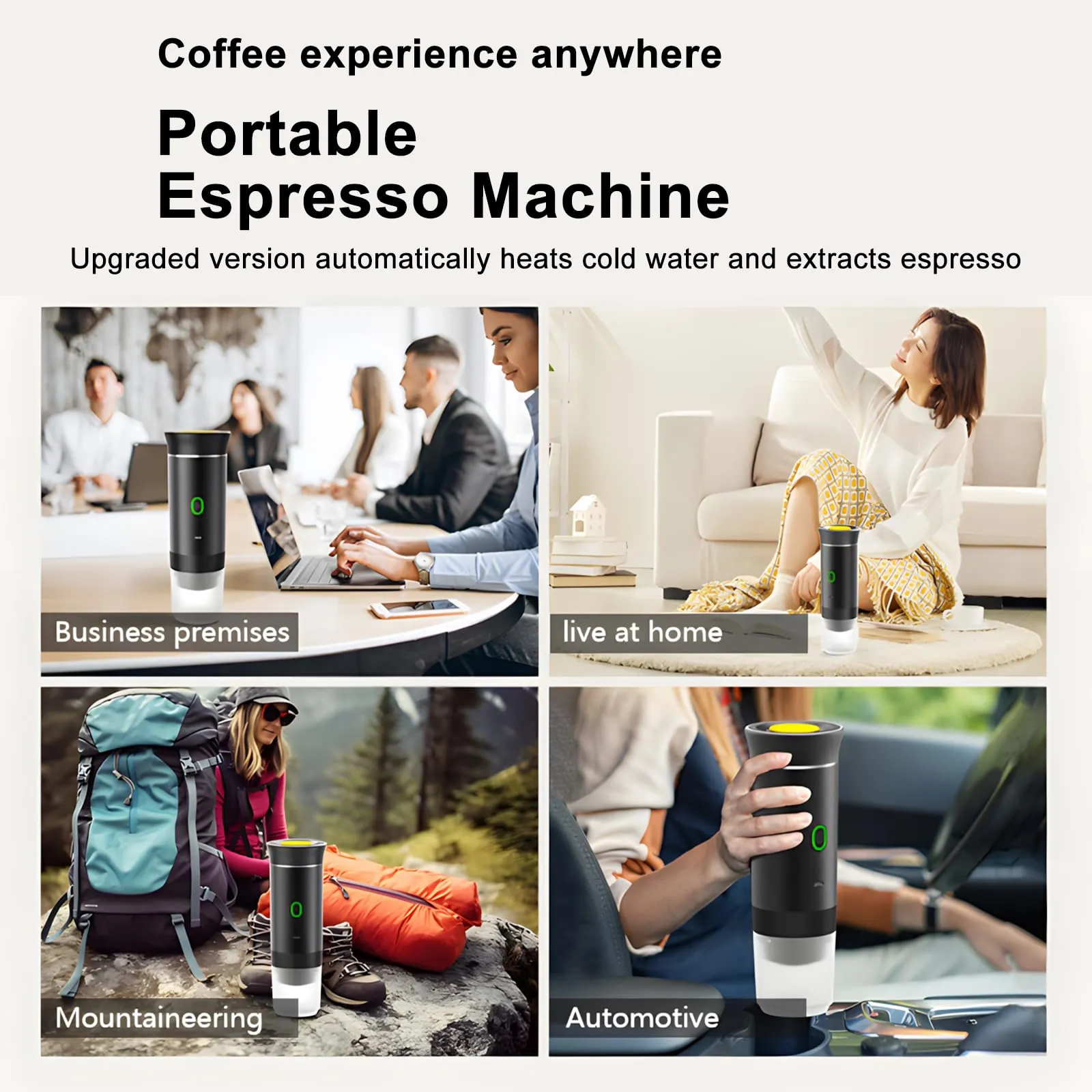 Winwj Macchina per caffè espresso elettrica portatile, compatibile con caffè macinato e capsule NS, 12V, Batteria 71.000 mAh, 20 bar - immagine 6