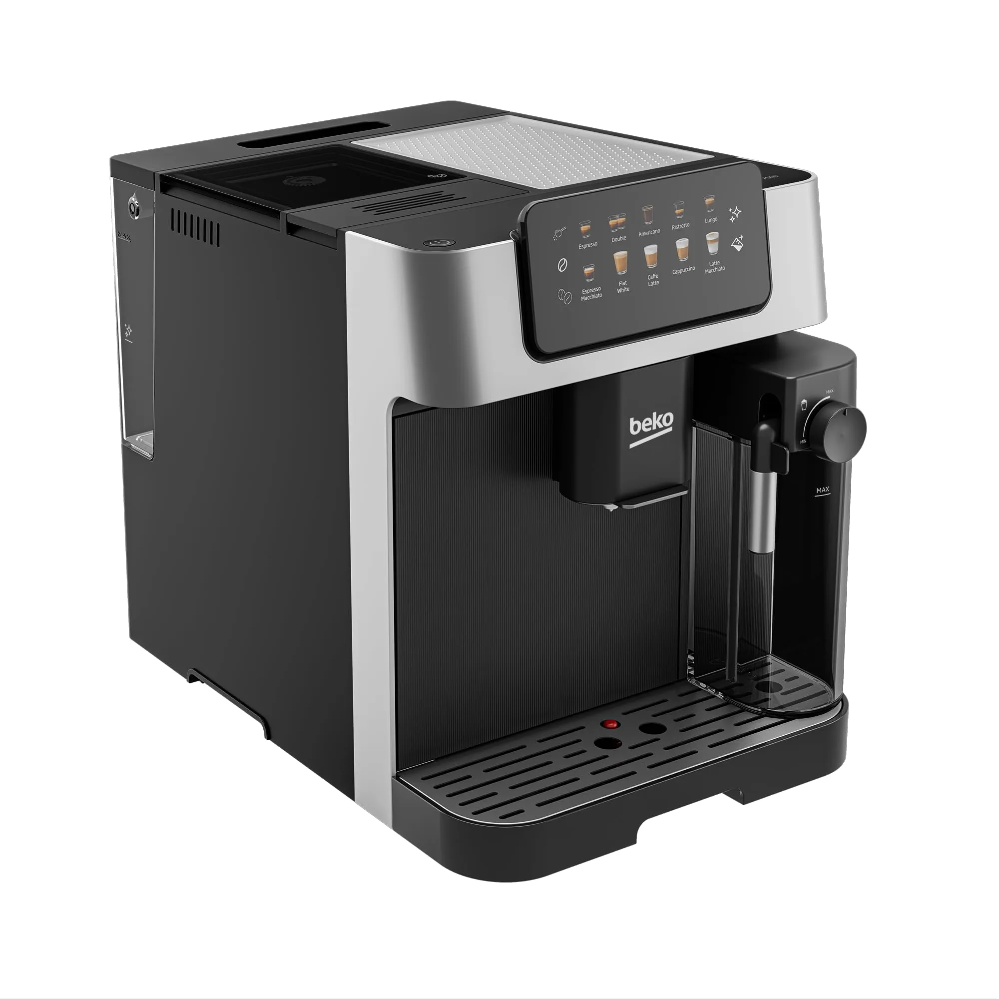 Beko CEG7304X Macchina Caffè Automatica in Grani con Lattiera, Display Touch, 19 Bar - Nero - immagine 4