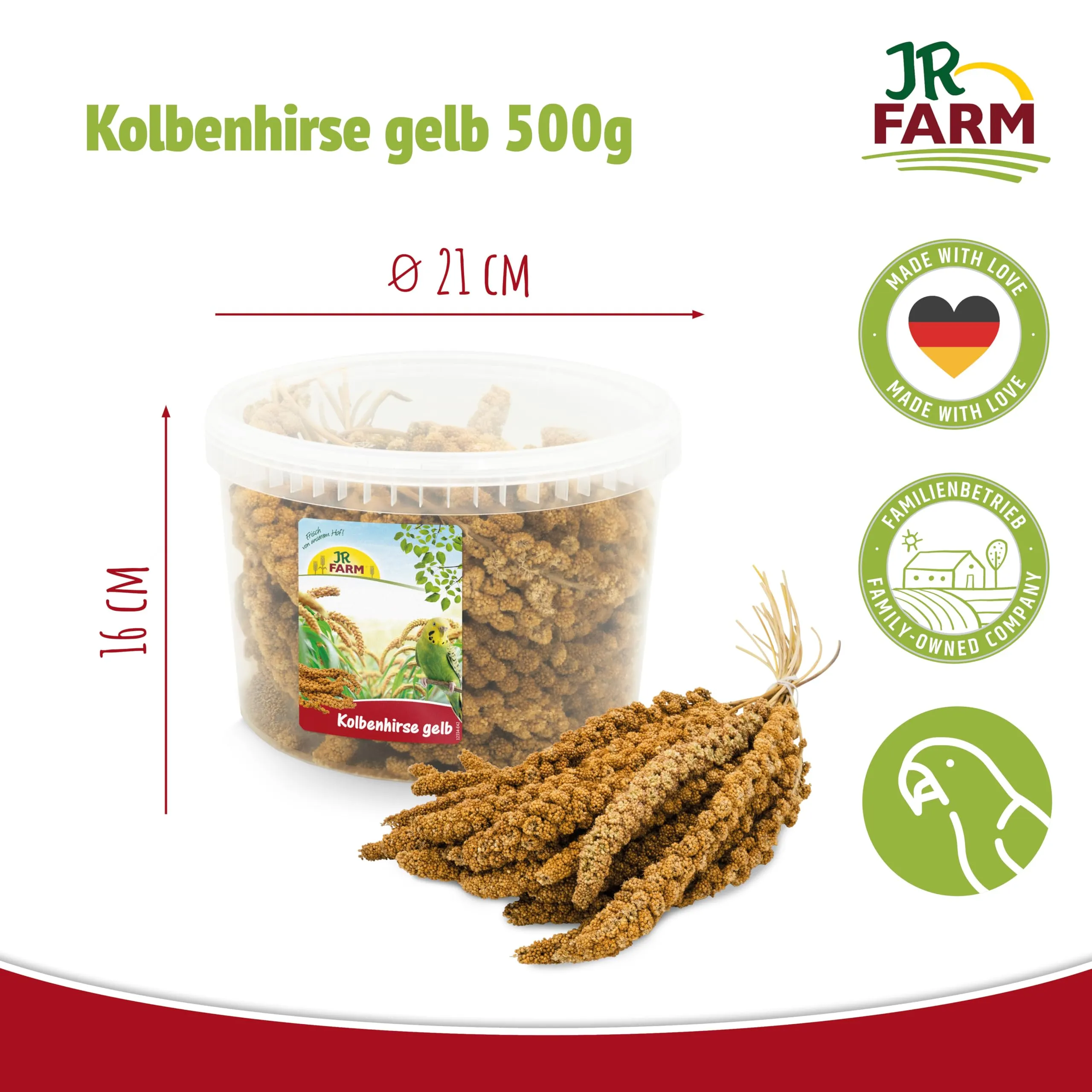 JR Farm Birds Miglio Pallone Giallo in Secchio 500 g - immagine 3