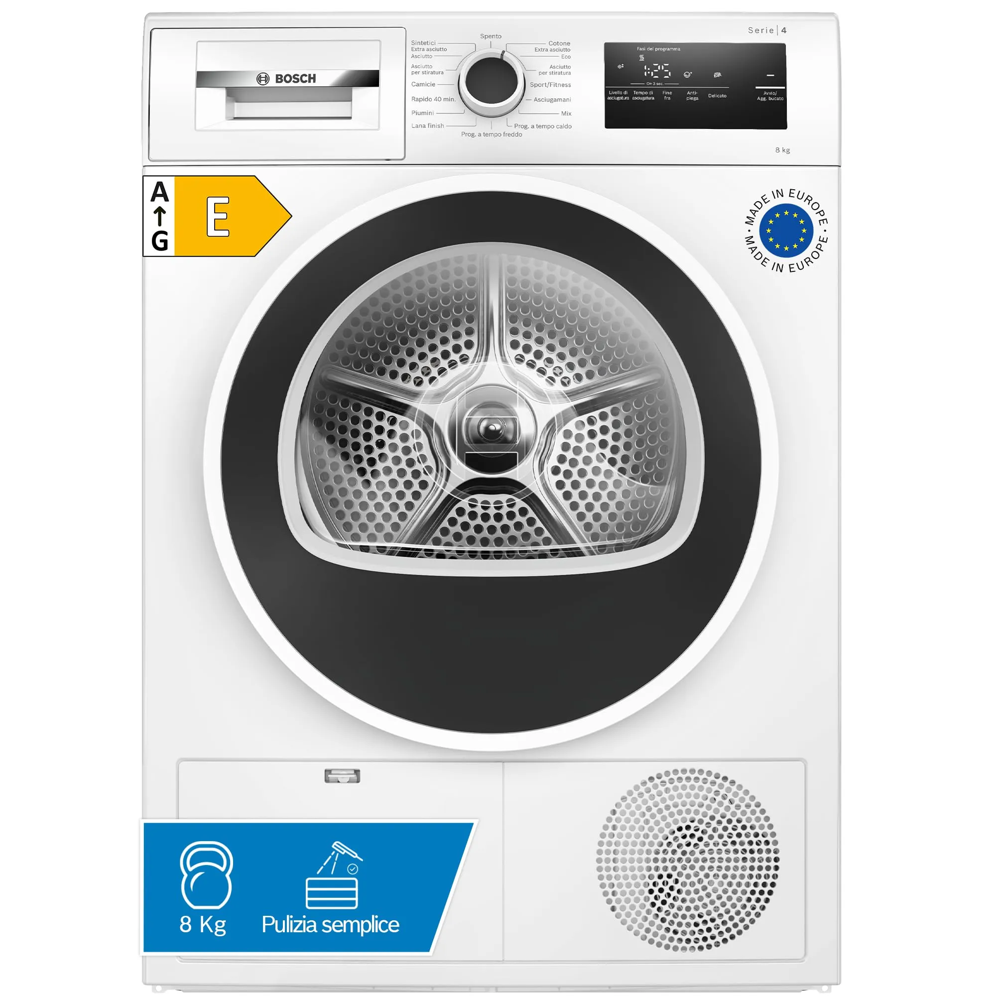 Bosch Serie 4 WTH85208II Asciugatrice a pompa di calore 8 kg Bianco - immagine 1