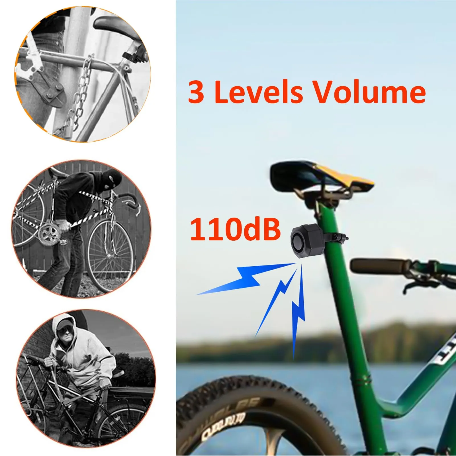 Mengshen Allarme Vibrazione Wireless Ricaricabile USB-C per Bici, Ebike, Moto, Scooter e Auto, Confezione da 2, MS-Z30 - immagine 2
