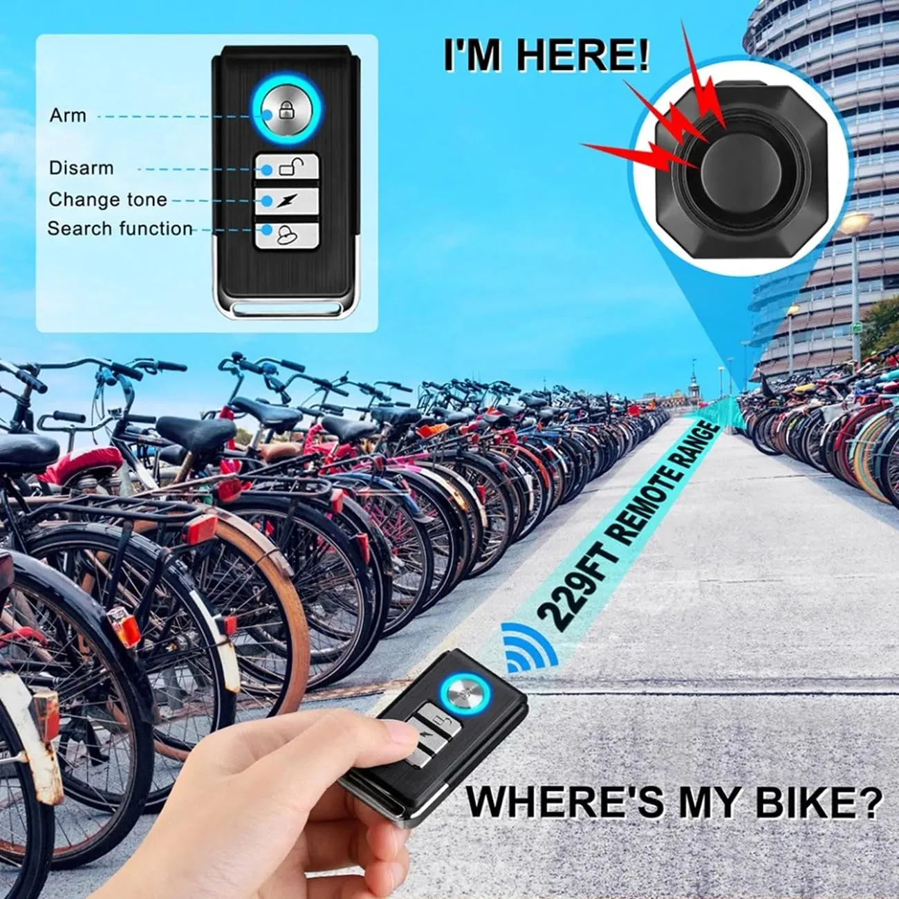 Mengshen Allarme Vibrazione Wireless Ricaricabile USB-C per Bici, Ebike, Moto, Scooter e Auto, Confezione da 2, MS-Z30 - immagine 6