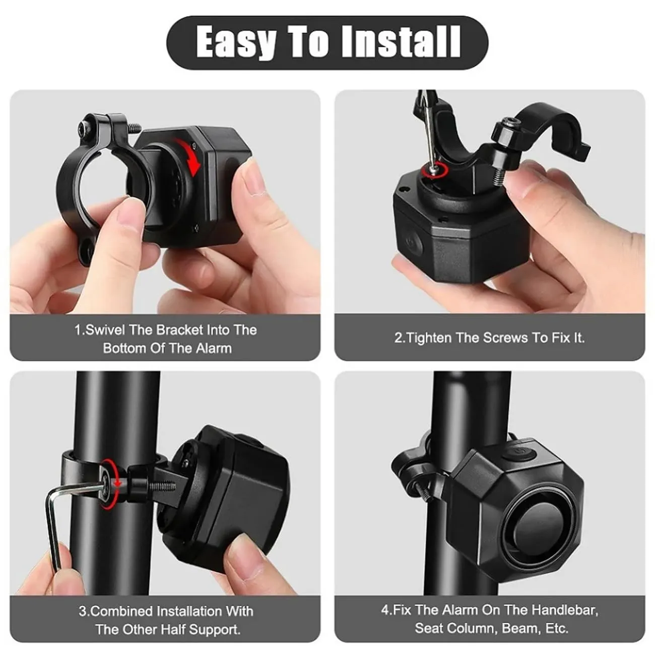 Mengshen Allarme Vibrazione Wireless Ricaricabile USB-C per Bici, Ebike, Moto, Scooter e Auto, Confezione da 2, MS-Z30 - immagine 7