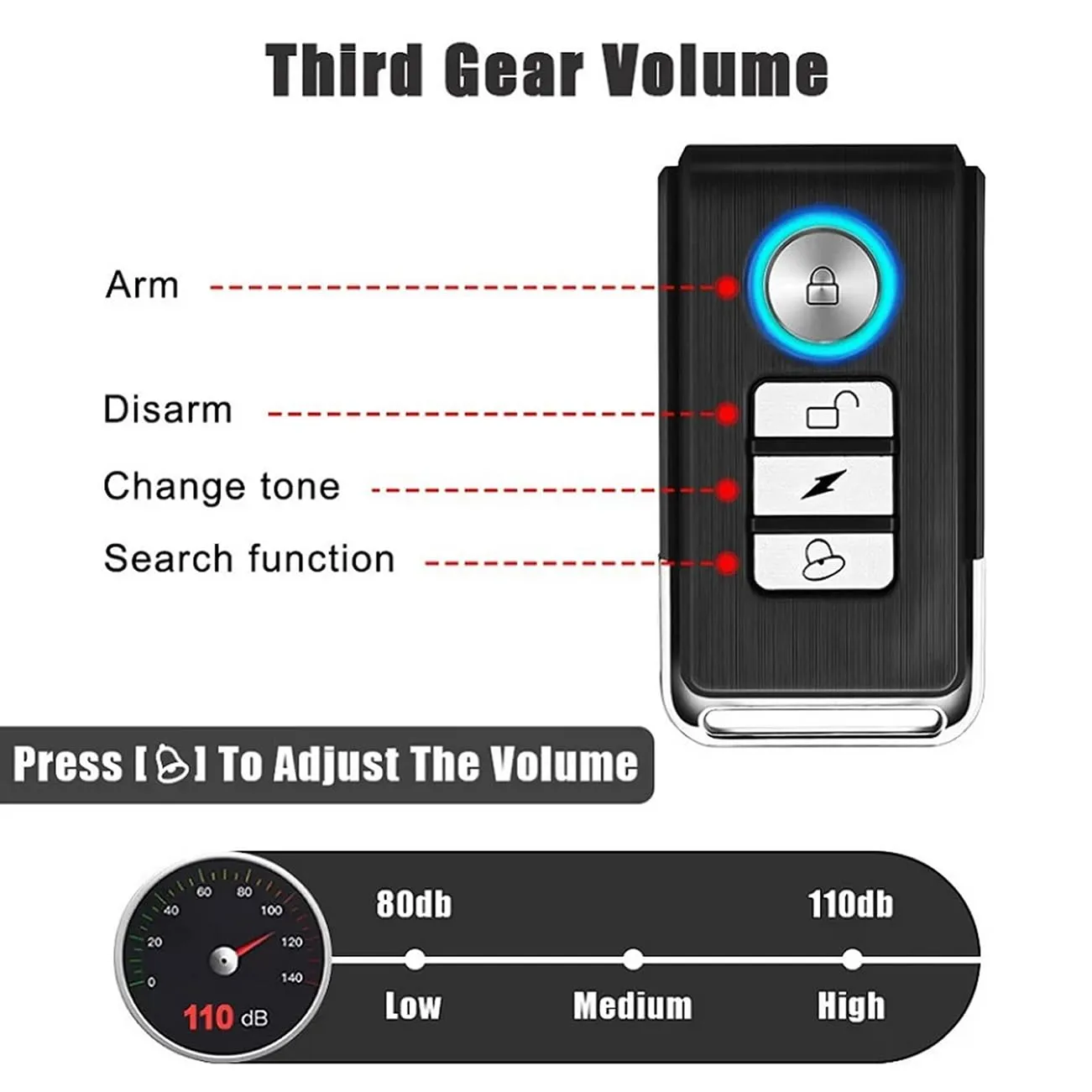 Mengshen Allarme Vibrazione Wireless Ricaricabile USB-C per Bici, Ebike, Moto, Scooter e Auto, Confezione da 2, MS-Z30 - immagine 9