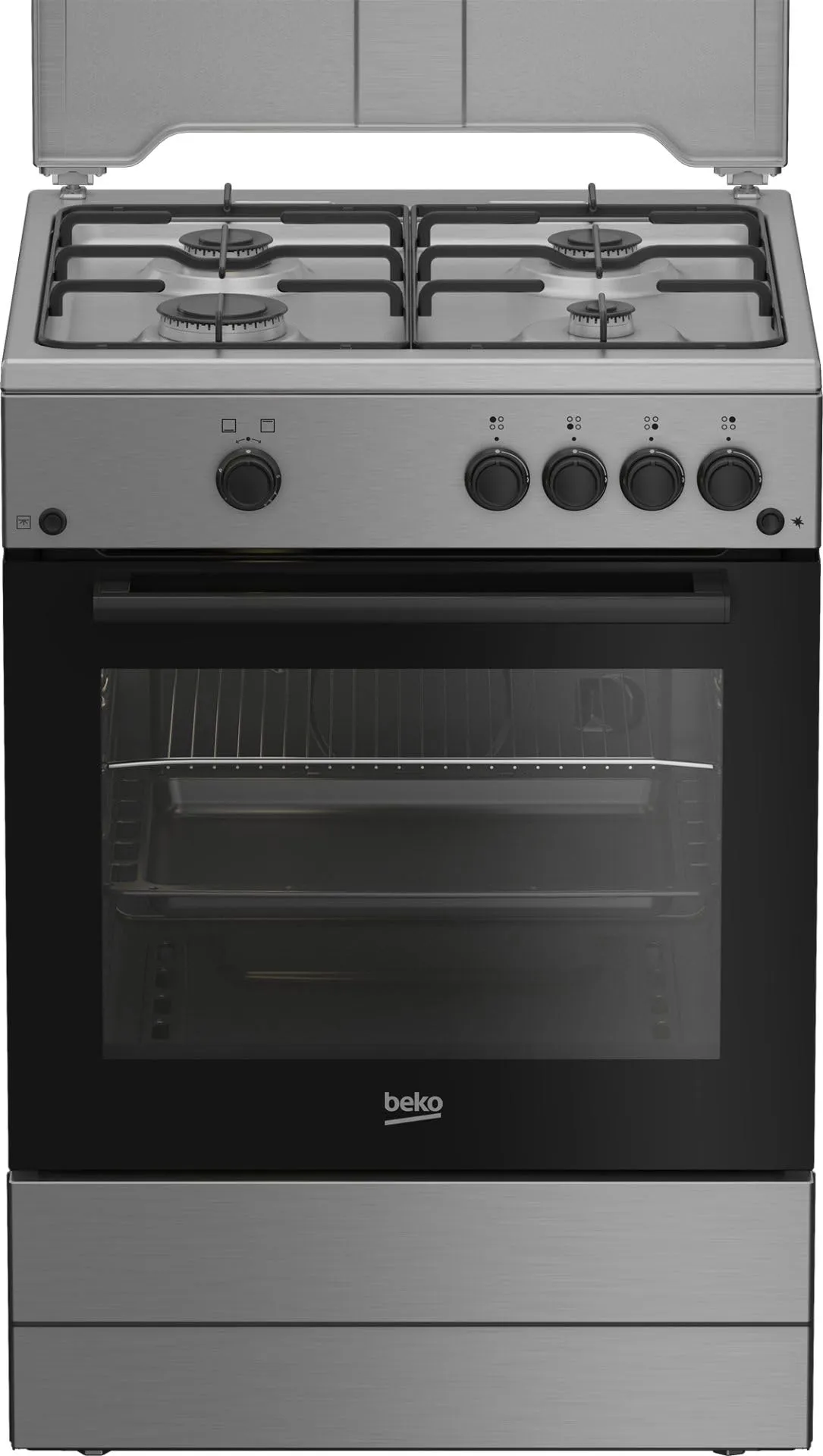 Beko FBG62010DX Cucina a Gas con Forno, 60x60 cm, Inox/Nero - immagine 1