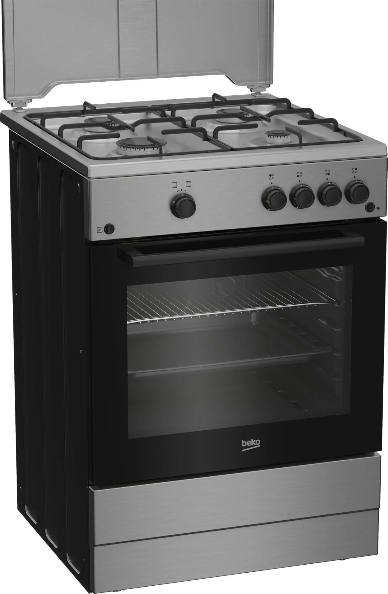 Beko FBG62010DX Cucina a Gas con Forno, 60x60 cm, Inox/Nero - immagine 2