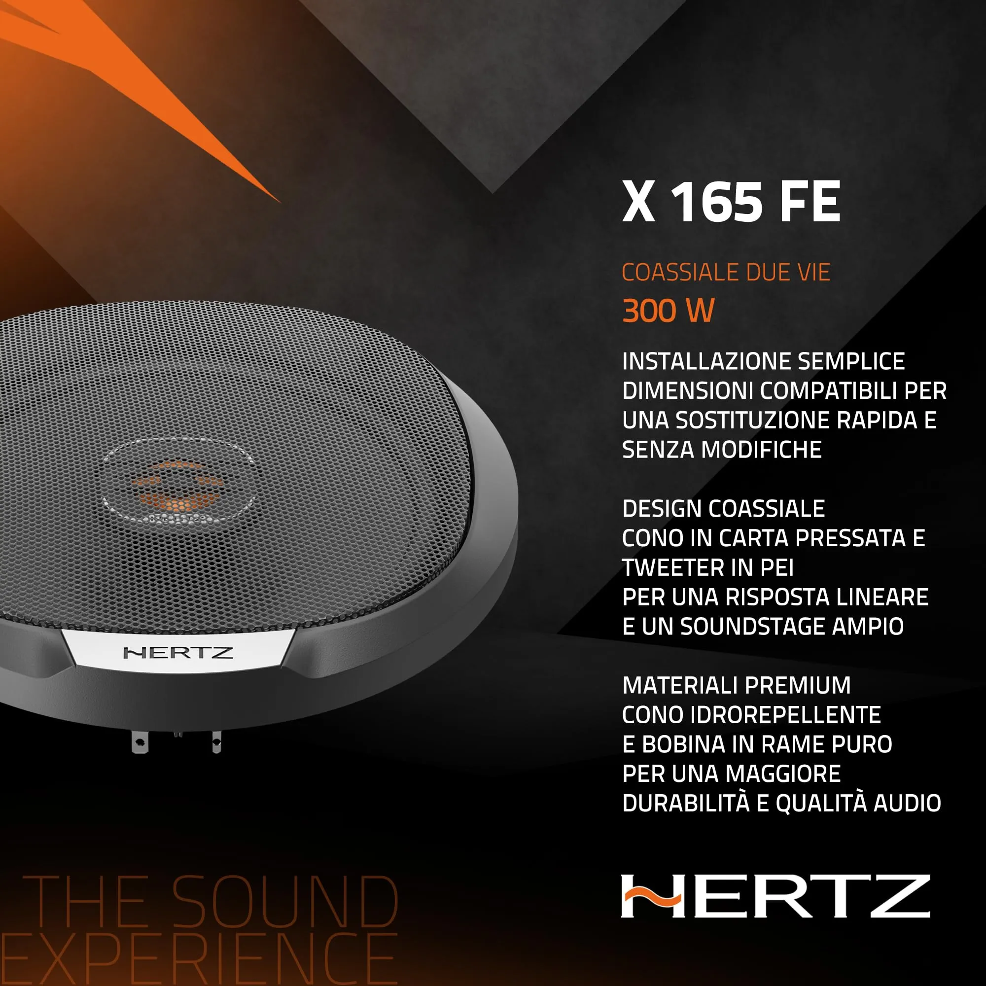 Hertz X 165 Fan Edition Coassiali 2 Vie 165 mm 300W Picco - immagine 4