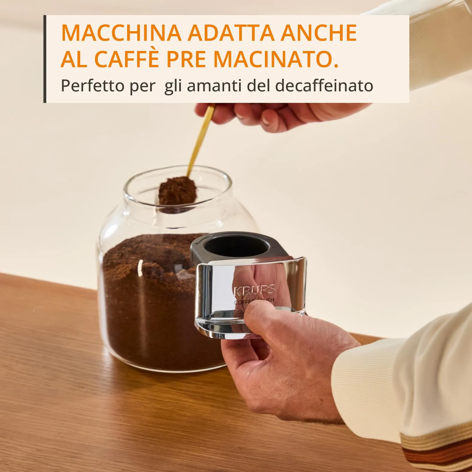 Krups Coffee Crush Extra Automatic Coffee Machine, Chai, SA402A - immagine 7