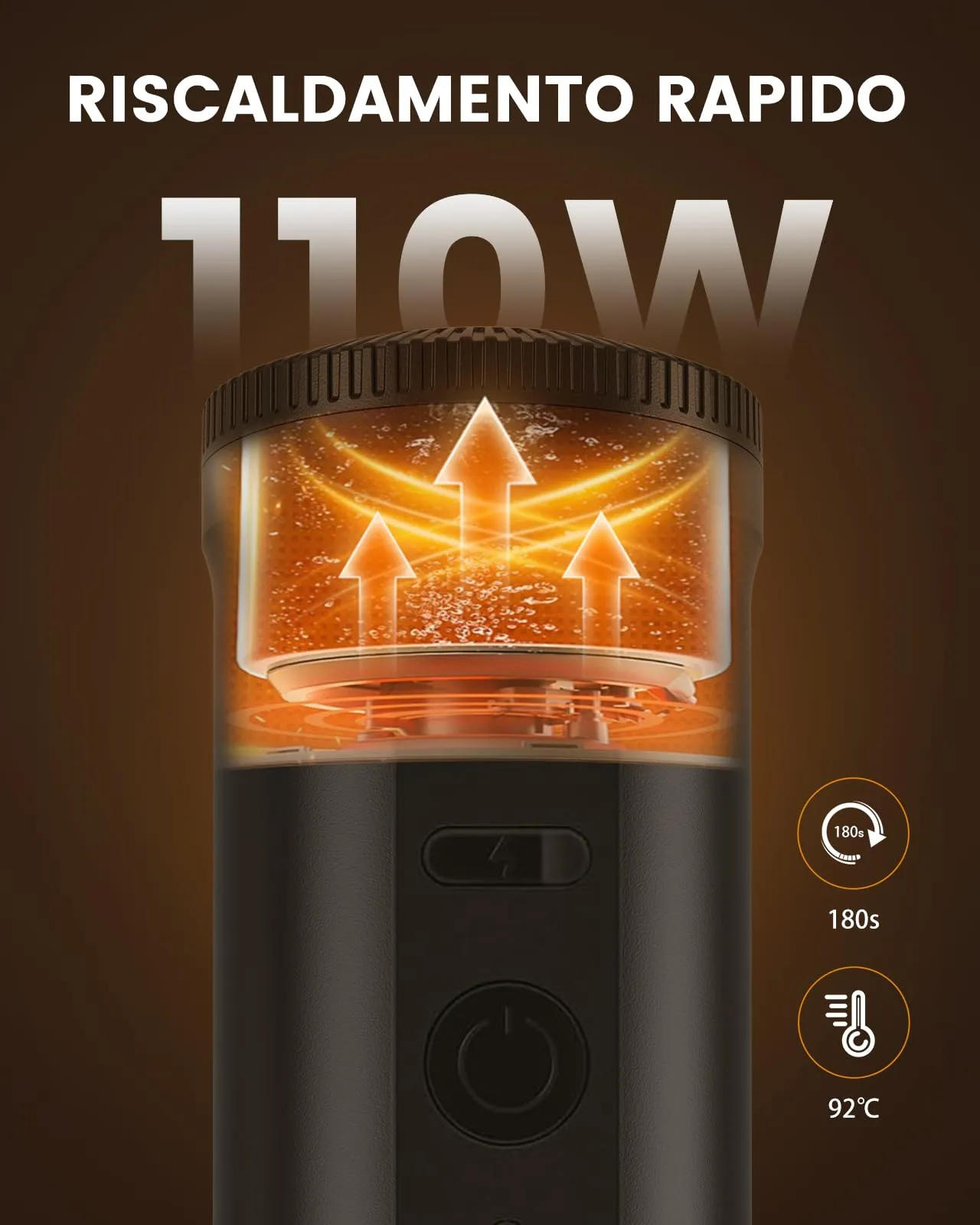 BESCOST Macchina Caffè Portatile CF-H03Pro, 20 Bar, Batteria 9600mAh USB-C, Compatibile con Capsule NS e Caffè Macinato - immagine 4